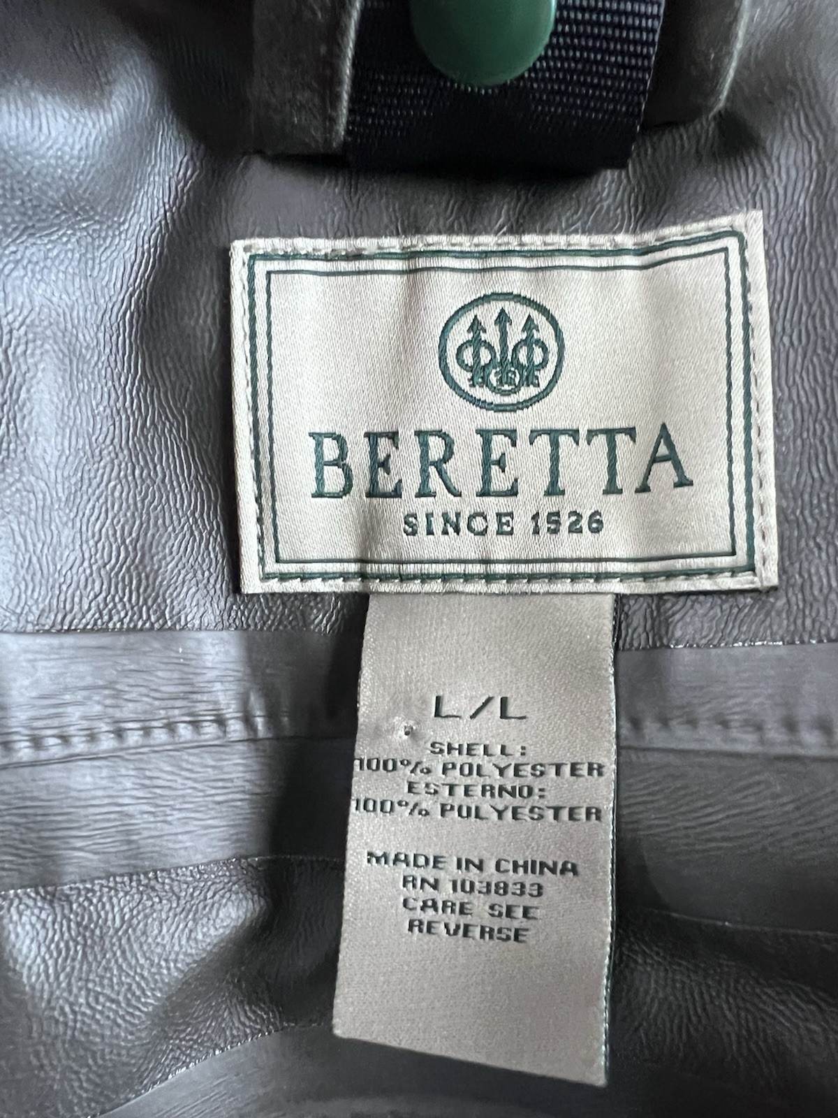 Beretta Gore-Tex Shell Jacket Men’s Large Paclite Olive Waterproof Hooded