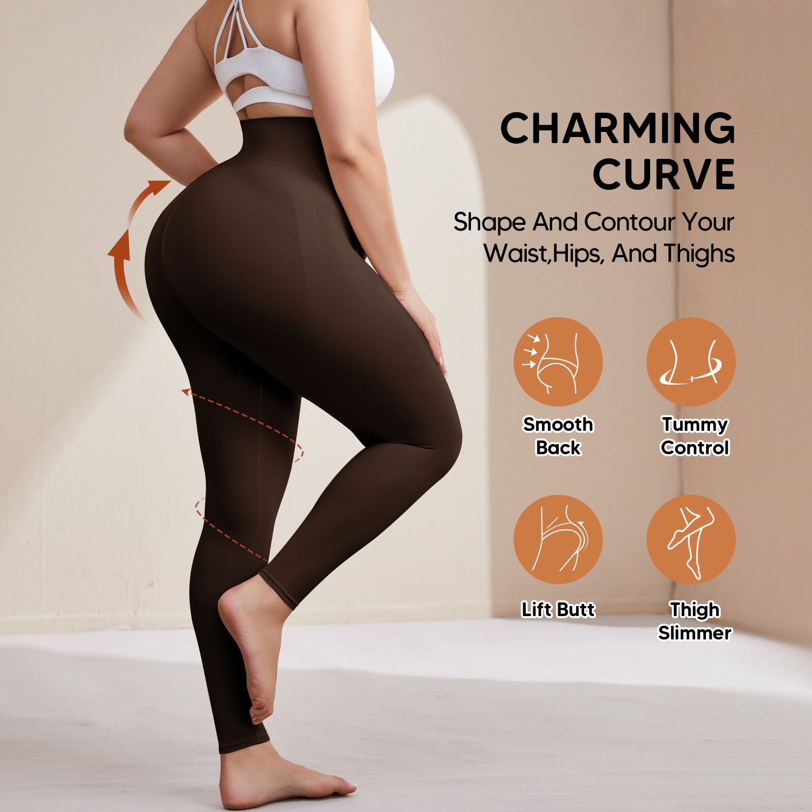 Plus Size Slimming Anti Cellulite Compression High Waist Leggings Leg Shaper