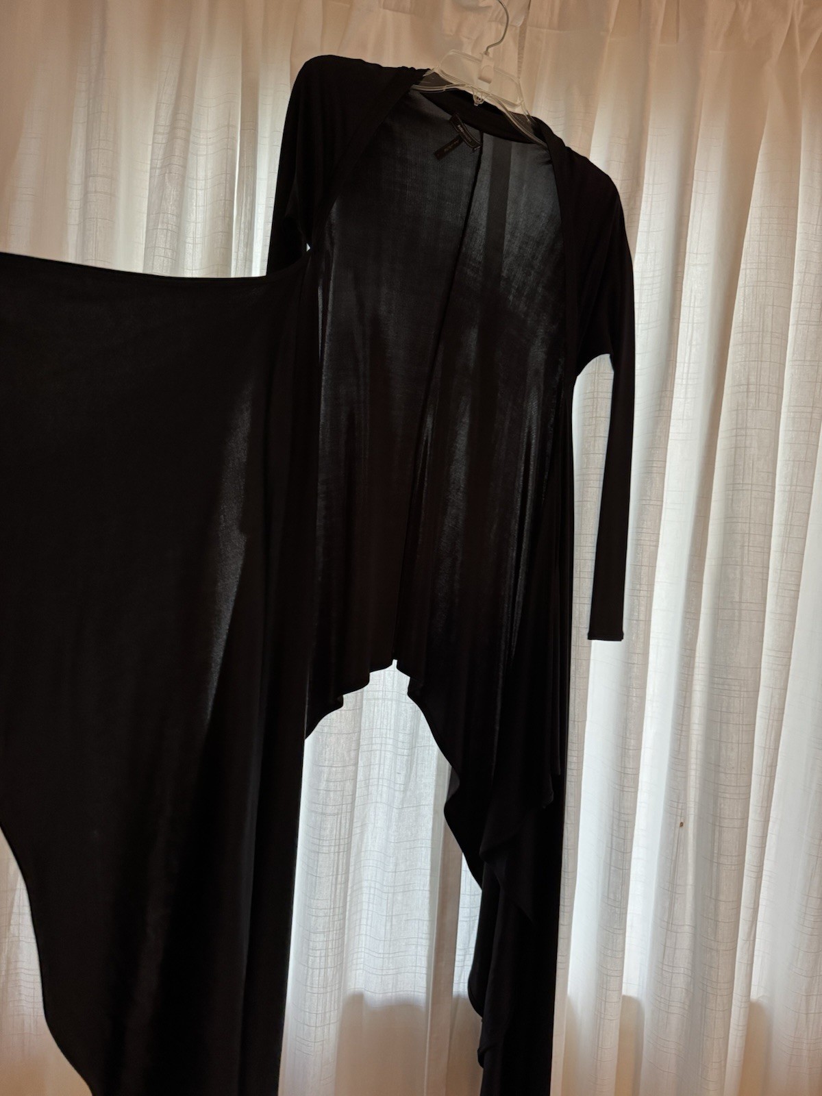 BCBGMAXAZRIA Black Rayon Knit Open-Front Cardigan Sweater Long Sleeve Juniors S