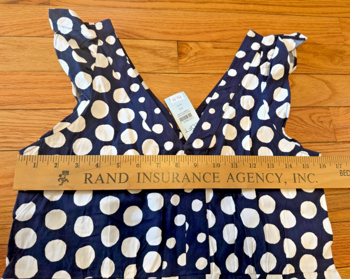🍋 NWT Ann Taylor LOFT Petites Navy Blue & White Polka Dot Maxi Dress XS XSP 🍋