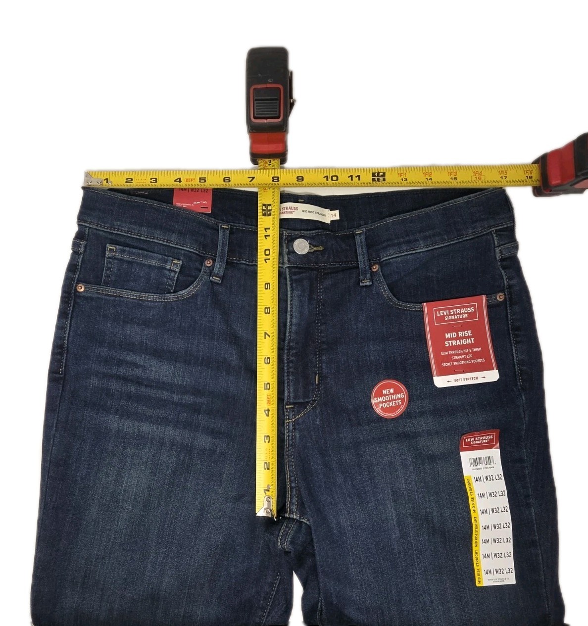 Levis Jeans Womens 14M Midrise Straight Leg 5-Pocket Denim Jeans Stretch 32×32