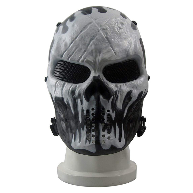 Halloween Full Face Mask Skull Masks with Metal Mesh for Cosplay Costume Party