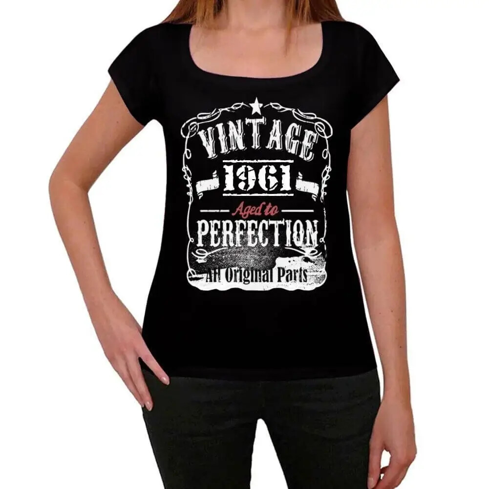 Women’s Graphic T-Shirt Aged To Perfection All Original Parts 1961 63rd Birthday