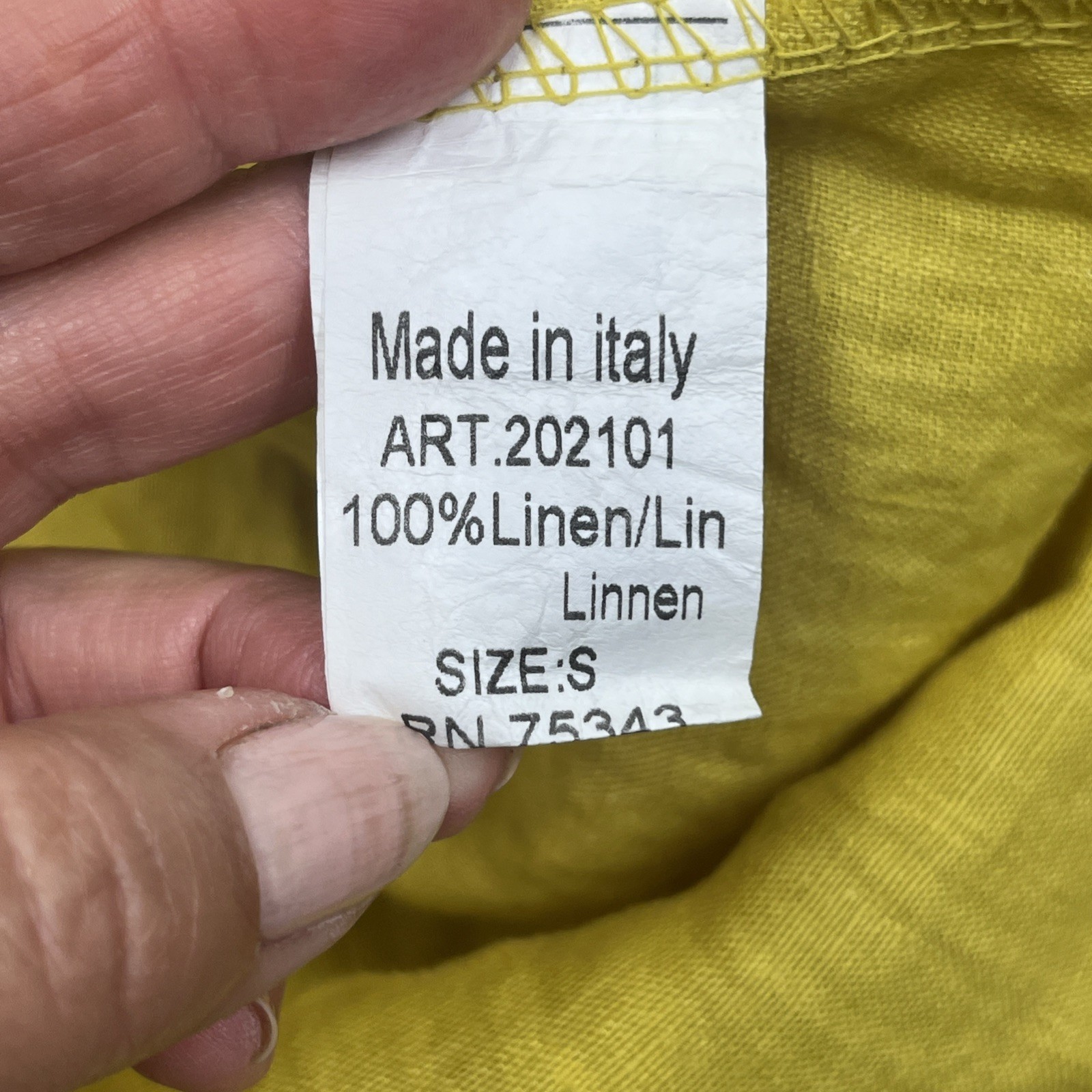 Lungo L’arno Linen Tunic Yellow Size Small Lagenlook Minimalist Beachy Coastal