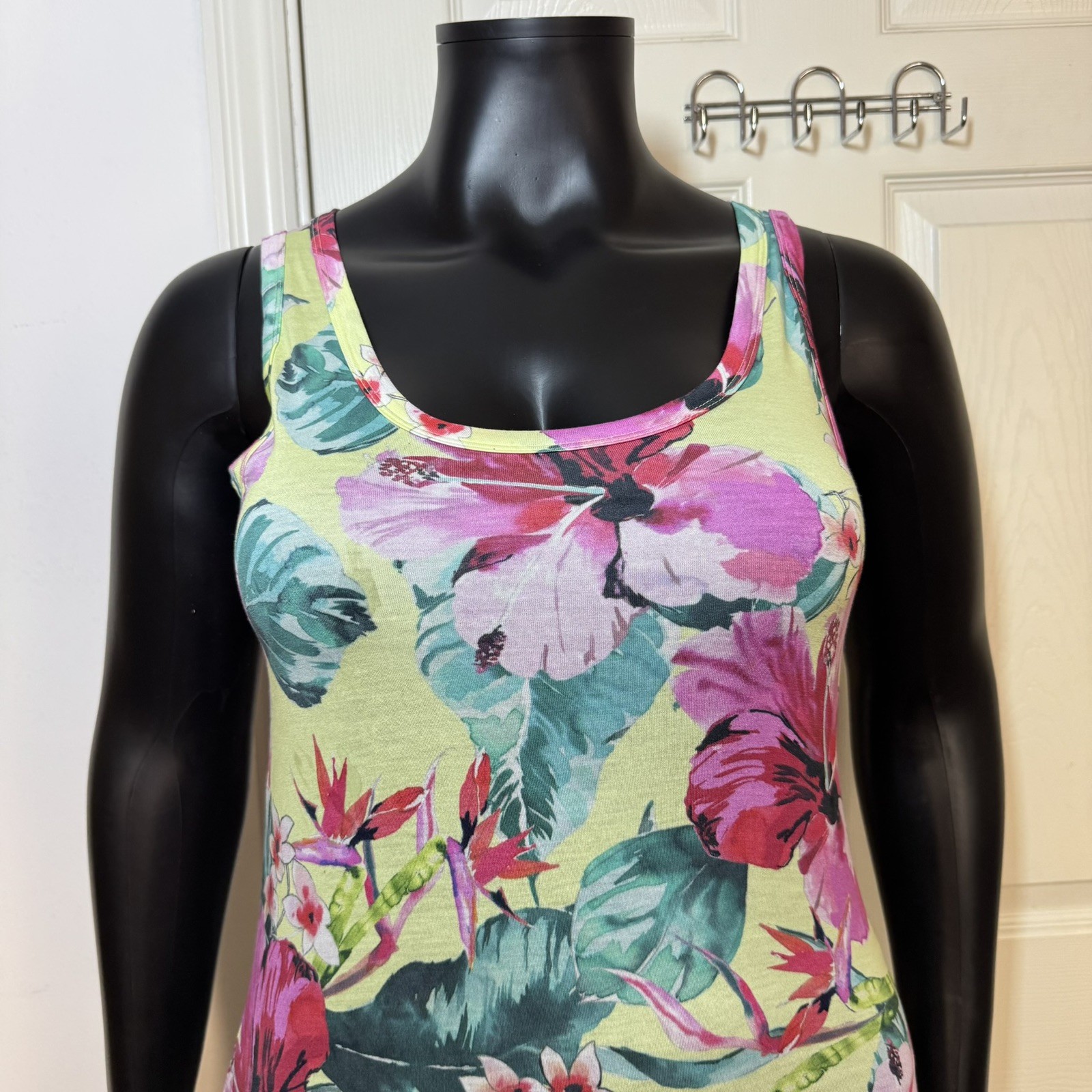 Dorothy Perkins Size 12 Top Vest Stretch Sleeveless Floral Multicolour Tropical