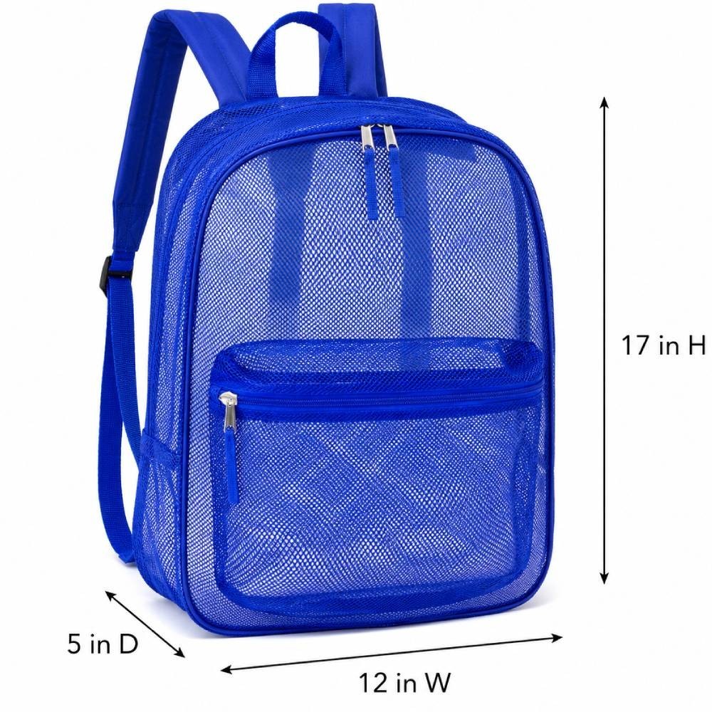 24 Pack 17″ Mesh Backpacks Bulk Wholesale School Bags Donation 8 Assorted Colors