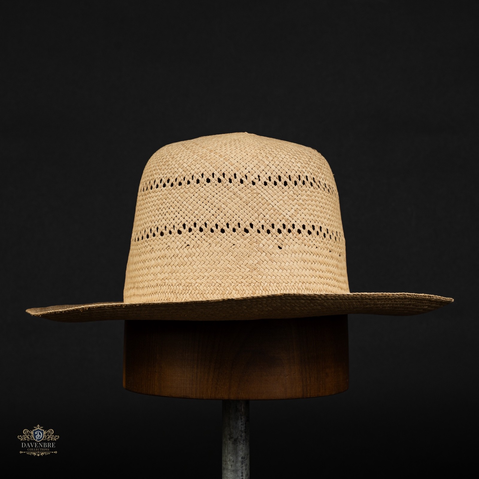 Rollable Montecristi Toquilla Palm Straw Panama Hat Natural Blocked 7 1/4
