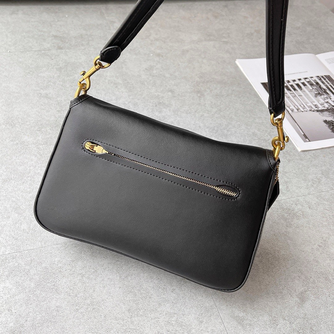 Coach C4823 Leather Soft Tabby Shoulder Bag Crossbody Black NEW Outlet Handbag