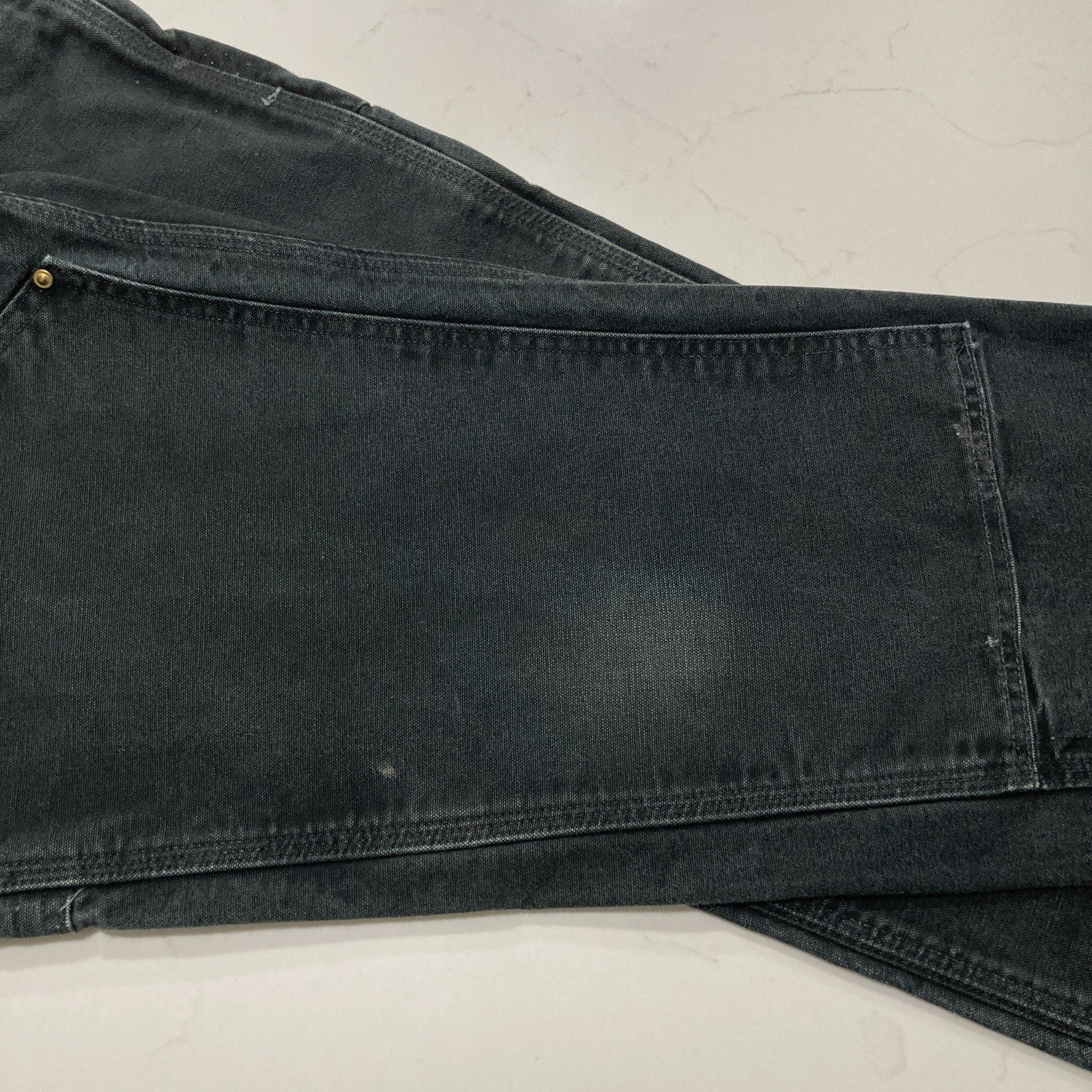 VTG Carhartt B01 BLK Double Knee Work Pants Mens 36×30 (Fits 34×29) Distressed