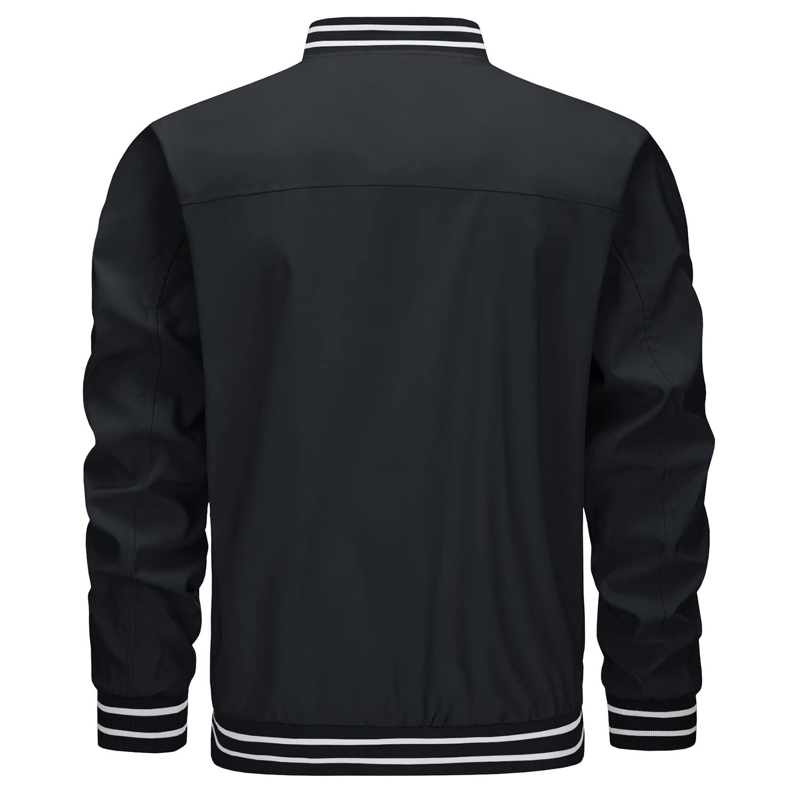 Men’s Thin Bomber Jacket Spring Fall Sportswear Casual Full-Zip Baseball Coat US
