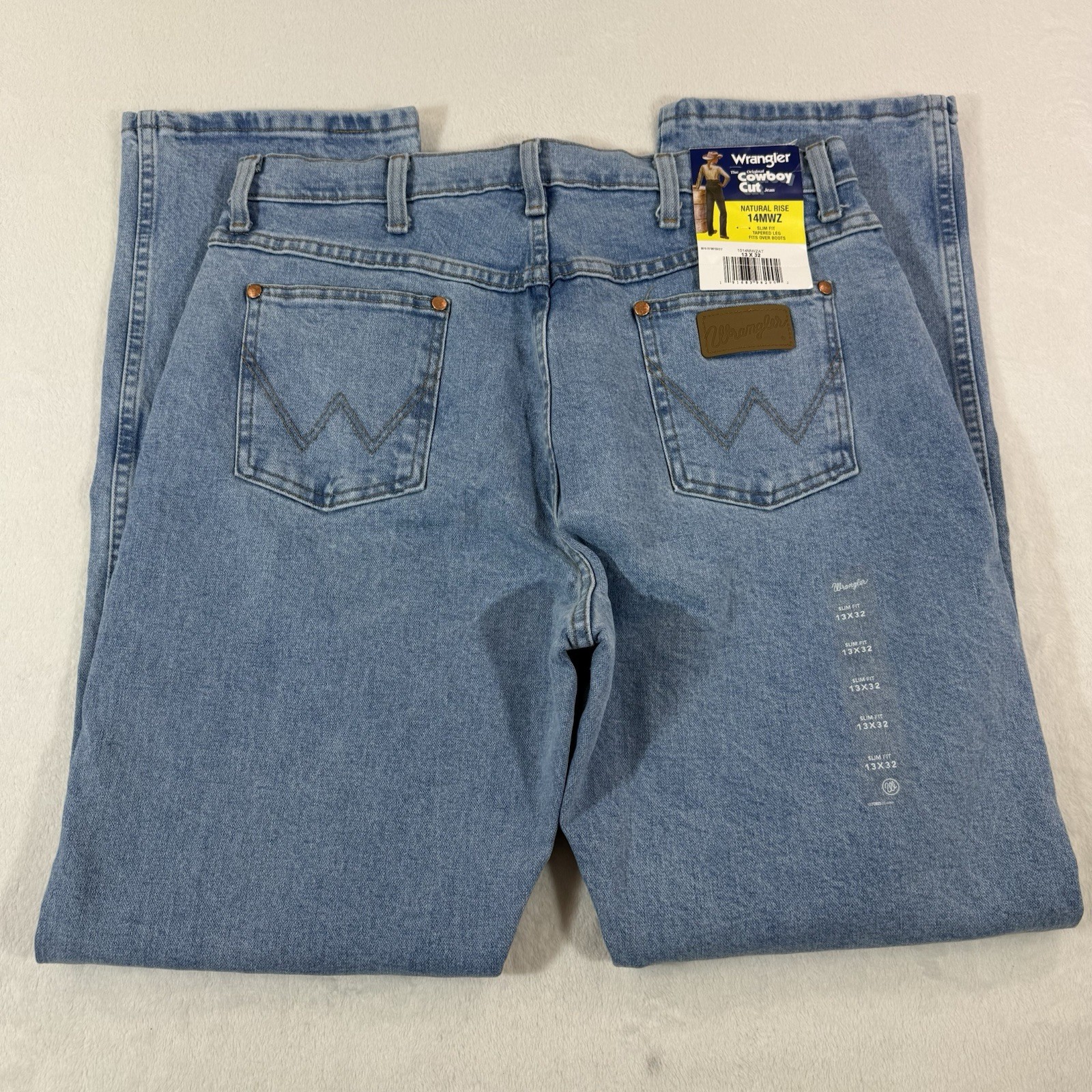 NWT Wrangler Slim Fit Tapered Boot Cut Jeans Womans Sz 13X32 Cowgirl 14MWZ Blue