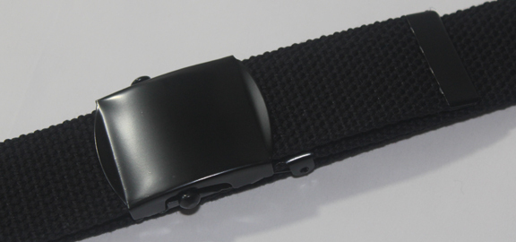 NEW ADJUSTABLE CLASSIC 58″ to 59″ Inch CANVAS MILITARY WEB BLACK BELT BUCKLE