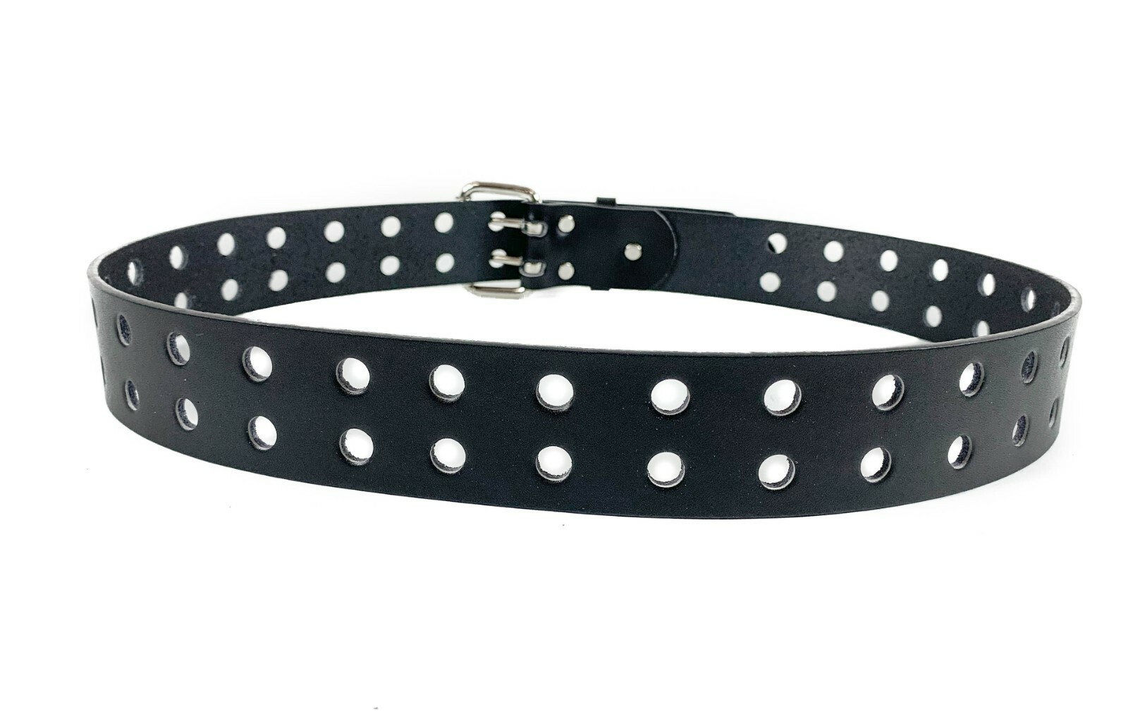 Double hole Leather Belt Pride Rave Belt Punk Goth Metal Funk Plus USA