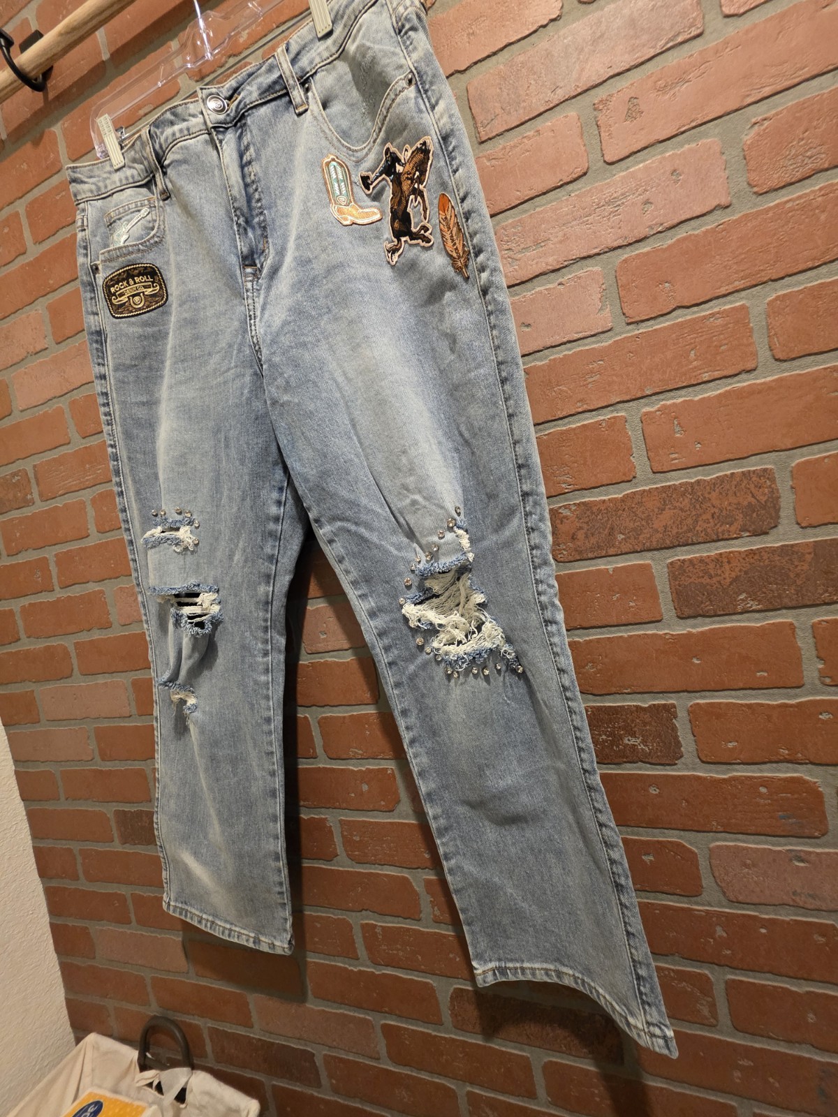 Rock and Roll Denim Womens 36×27 High Rise Straight Cropped Jeans
