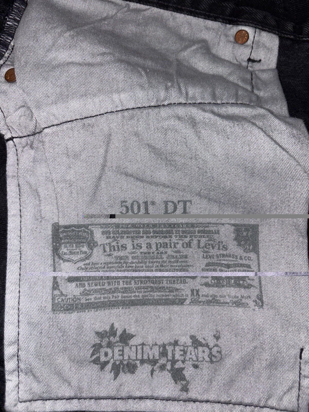 (SLIGHTLY WORN) Black Denim Tears x Levi’s Cotton Wreath Jeans. Size 38×34