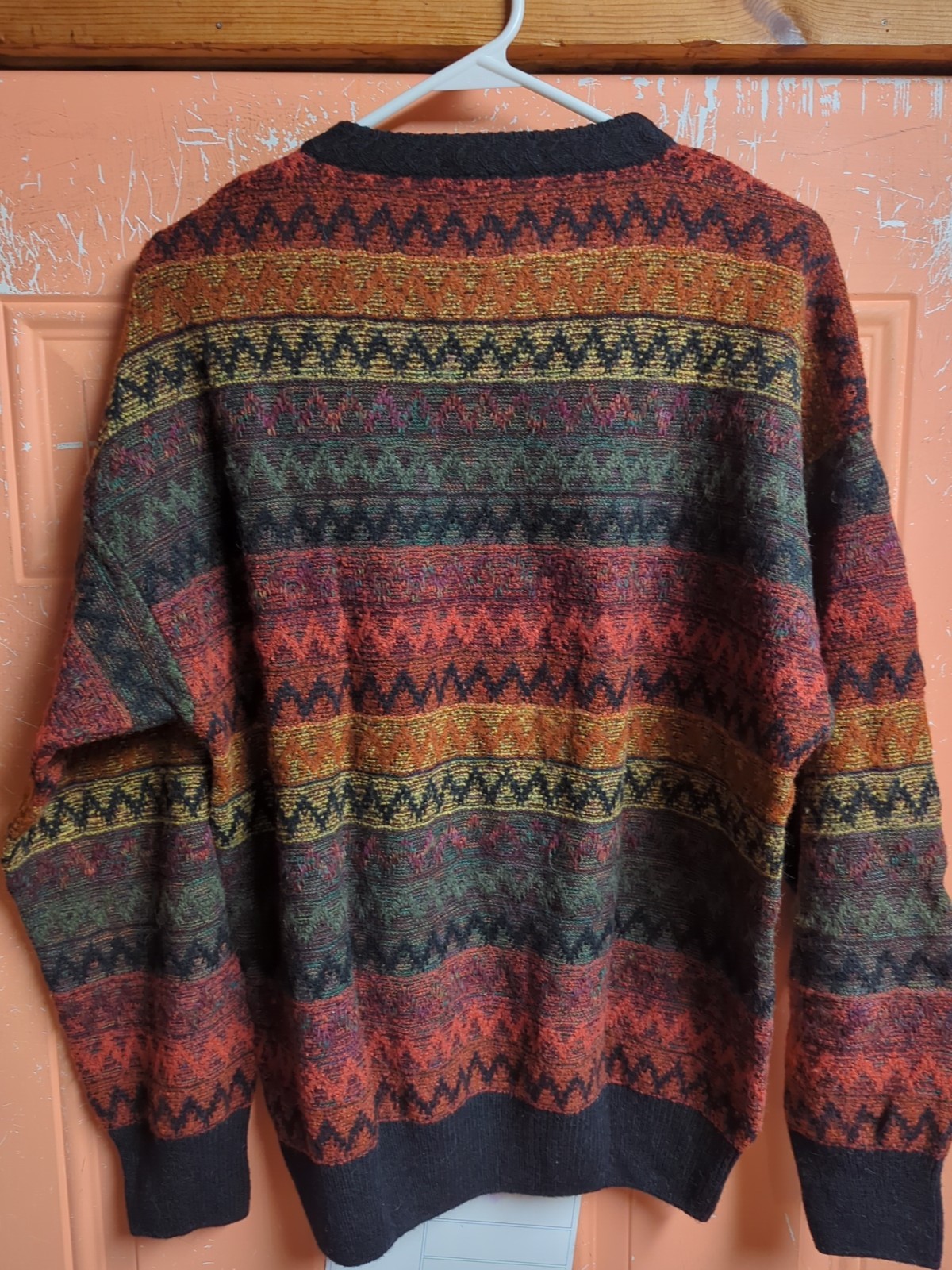 Vintage Lawton Harbor Acrylic Wool Blend All Over Hip Hop Sweater Italy