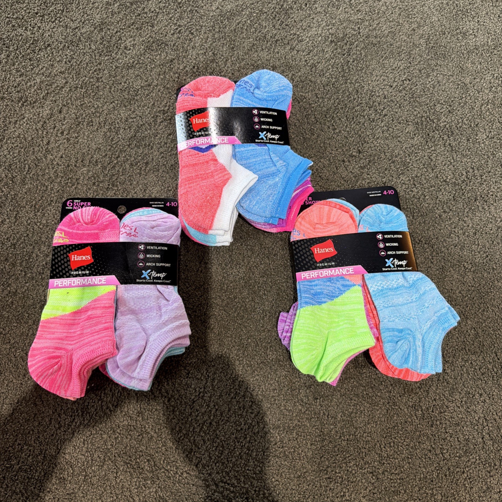 3 Pkgs Sz 4-10 Women’s X Temp No Show Socks