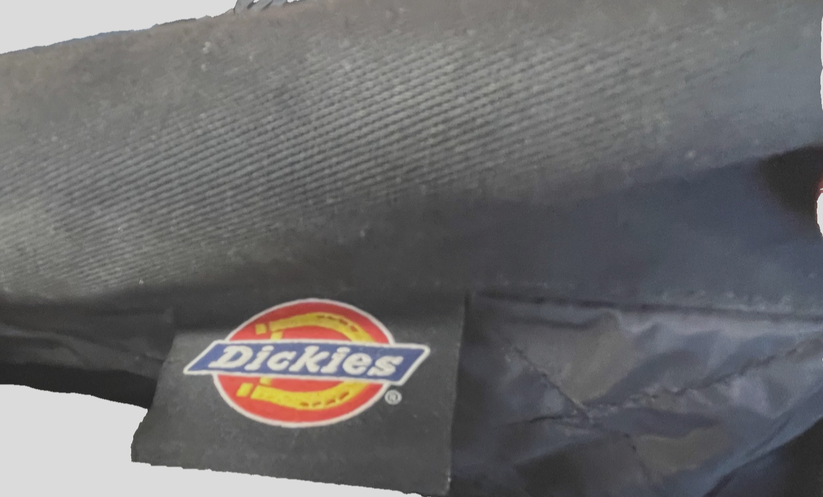 black Dickies work jacket featuring custom red embroidered patches Size 3XL