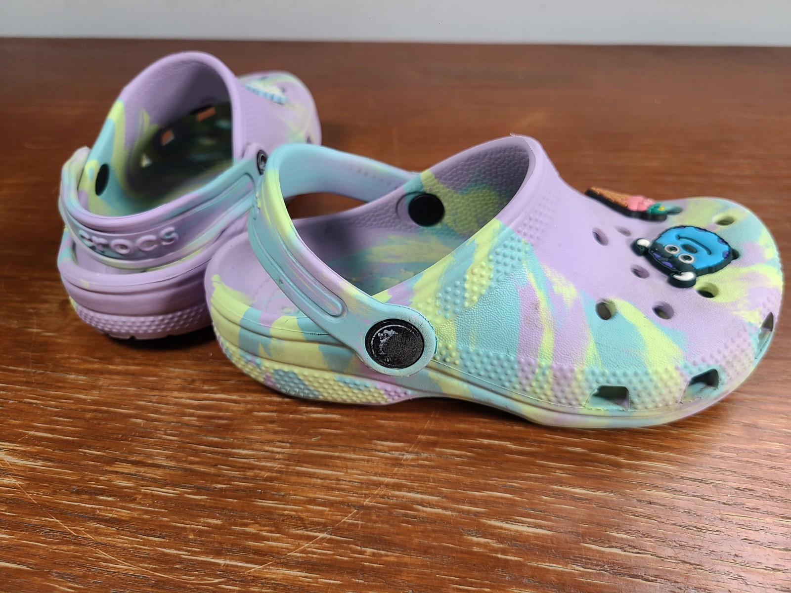 Crocs Classic Purple Marbled Clog Slide Sandals Kids Size C11