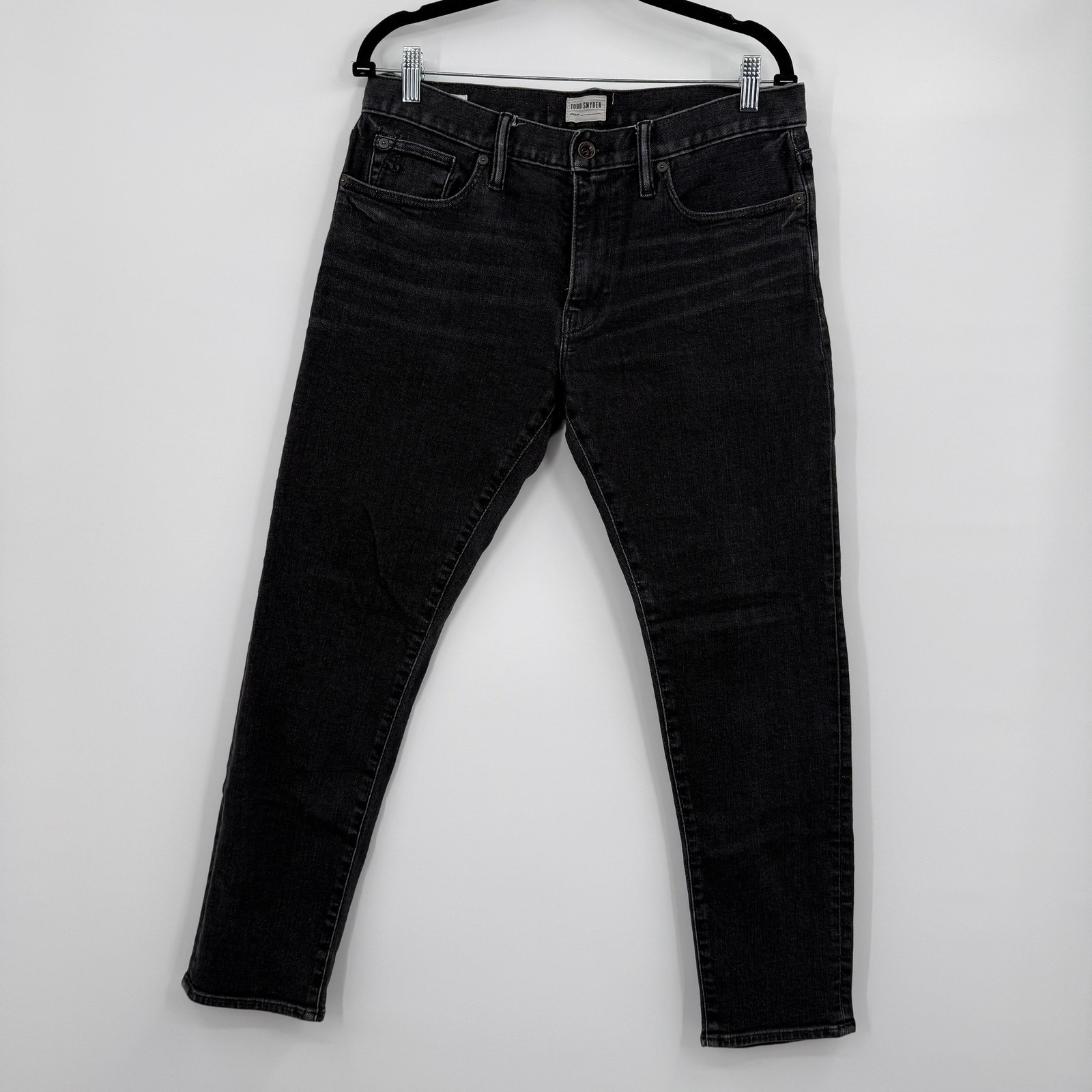 Todd Snyder Jeans Mens 31 Charcoal Wash Slim Tapered Stretch Denim Black