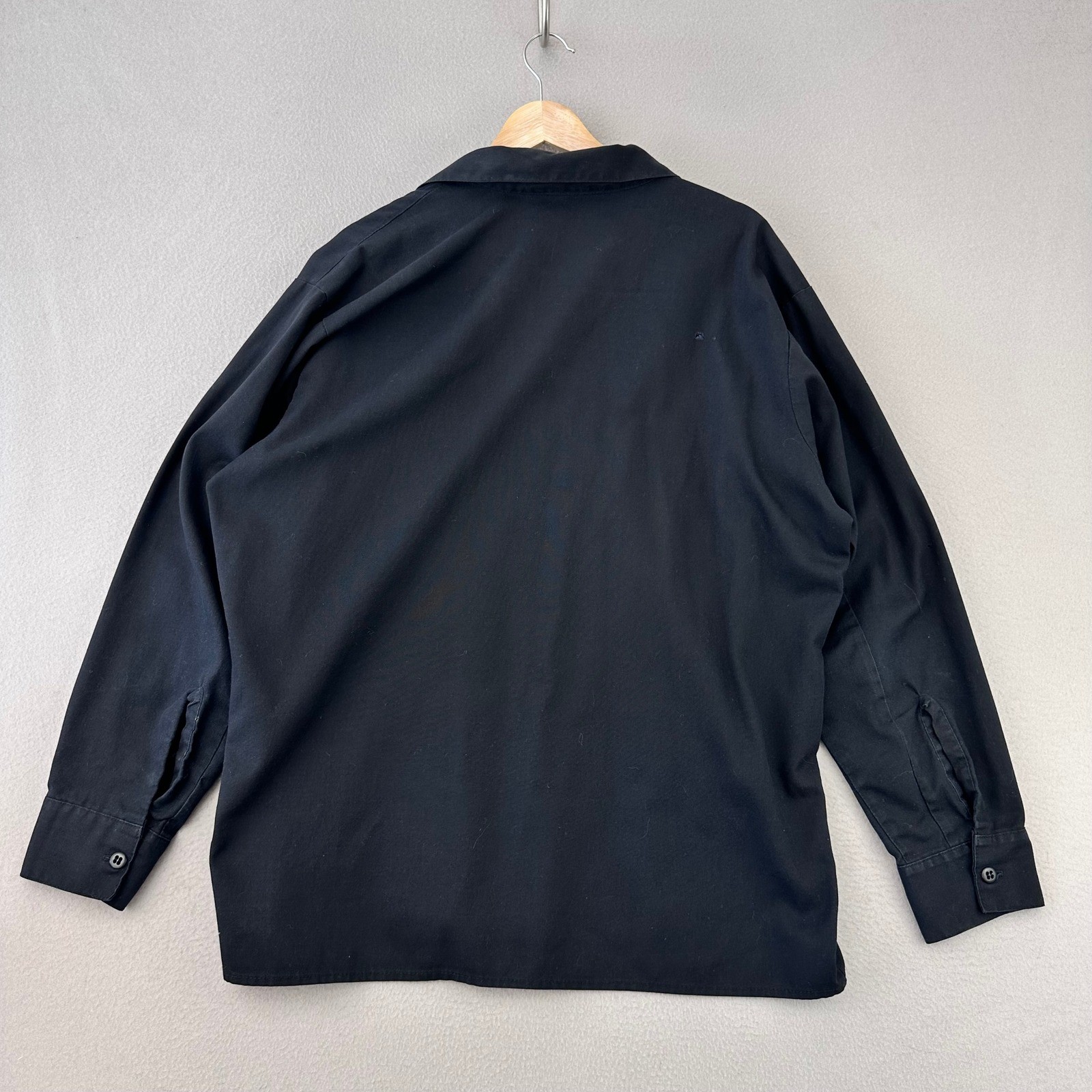 Vintage Ben Davis 1/2 Zip Work Shirt Mens XL Black Long Sleeve Canvas Pullover