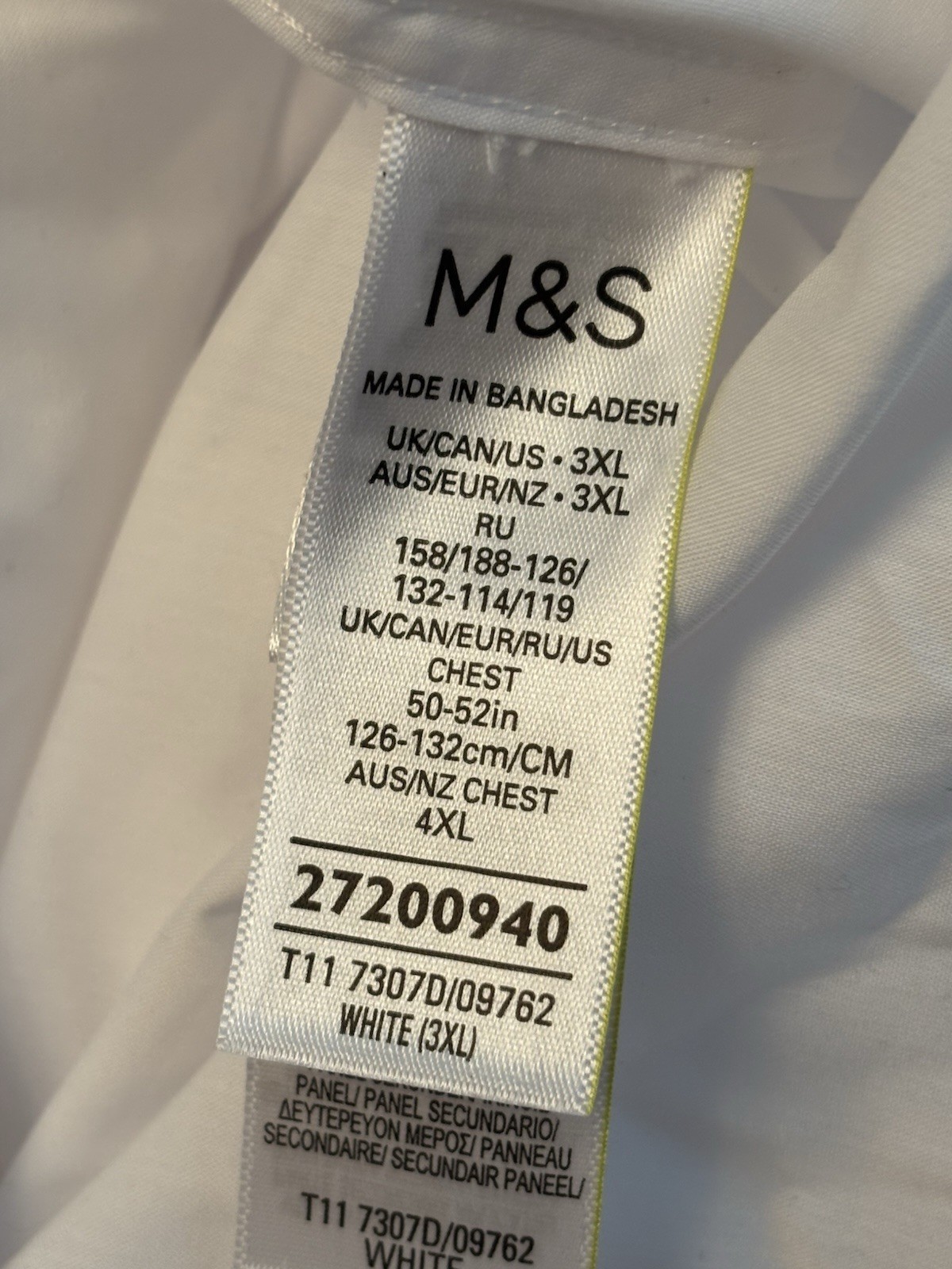 3XL Men’s M&S Double Cuff White Dress Shirt BNWT See Pics/description