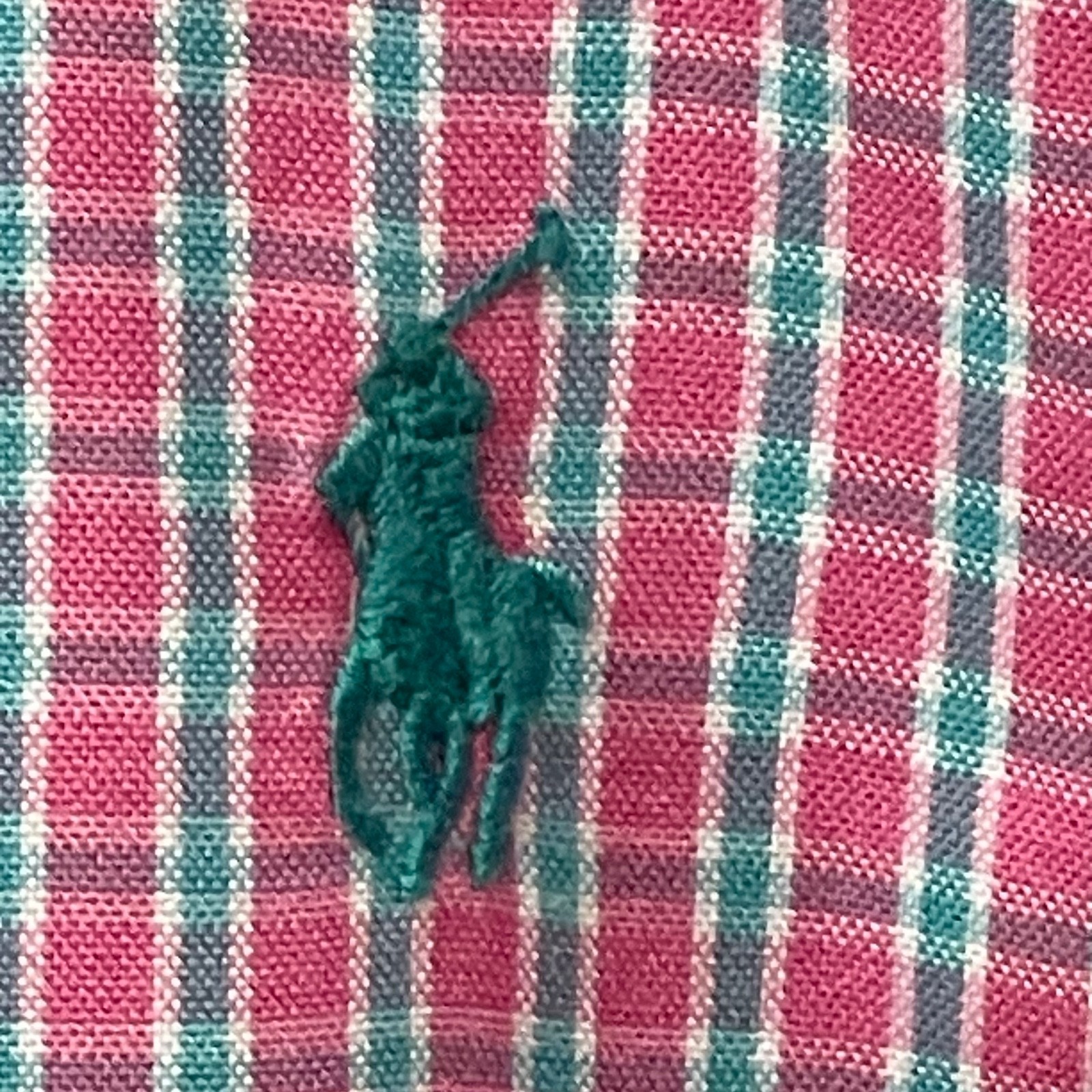 Polo Ralph Lauren Men’s 16.5 34/35 Pink Plaid L/S Oxford Classic Fit Pony