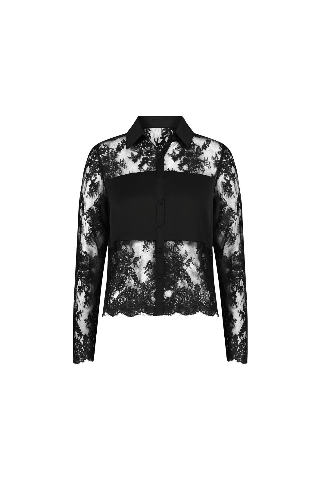Vienna Lace Blouse Black and Fuchsia THE NOLI SHOP