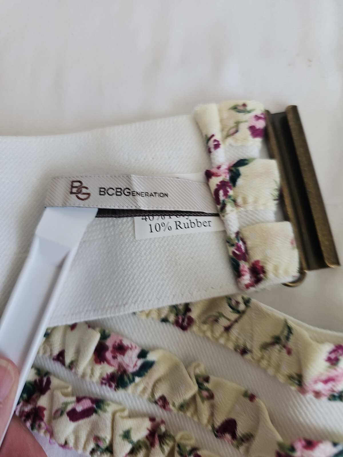 BCBGeneration Belt Wide Waist Flower Pattern Elasticated Stretch Size M/L
