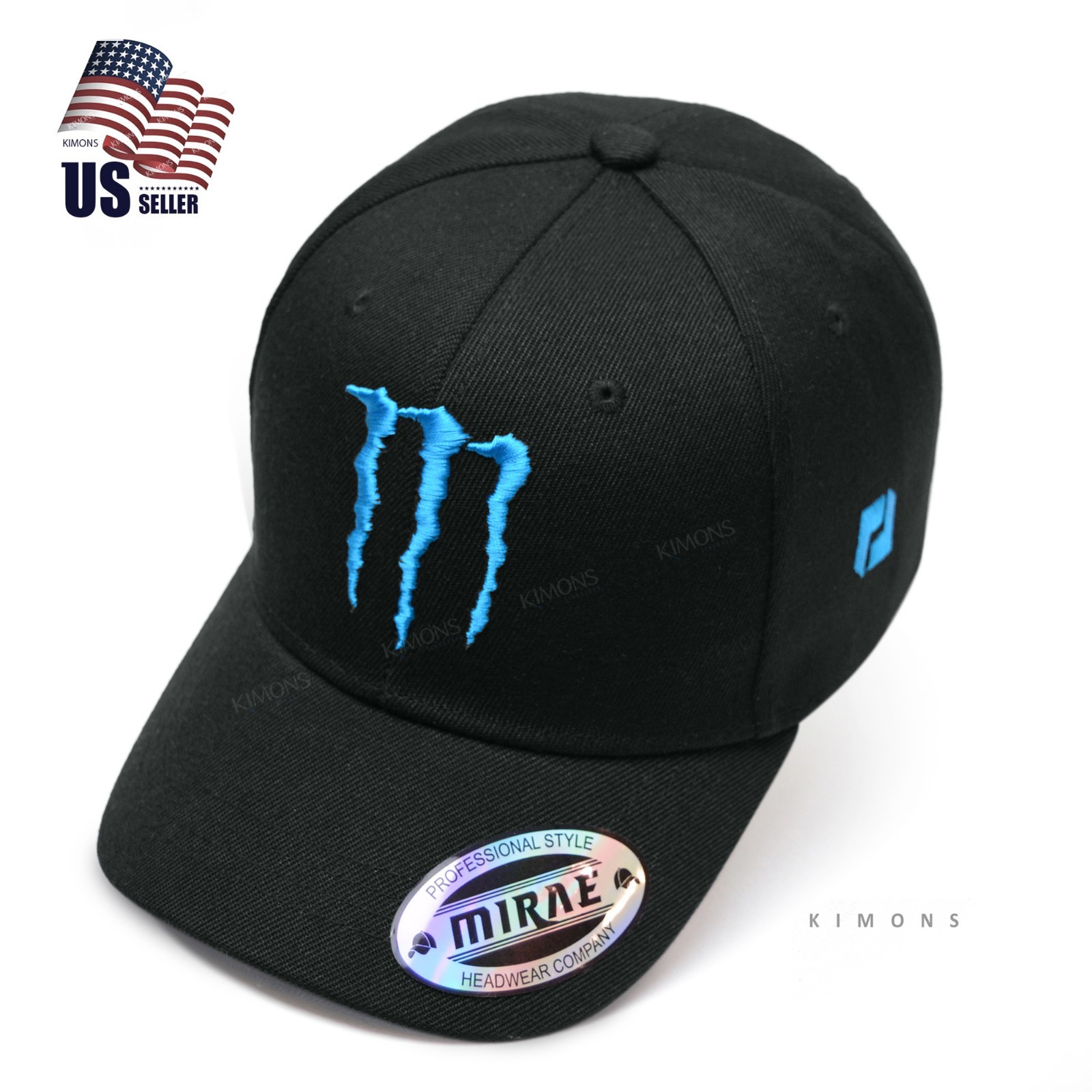 Monster Energy Drink Hat Black Embroidered M Logo cap **Free Returns** TQ – VC
