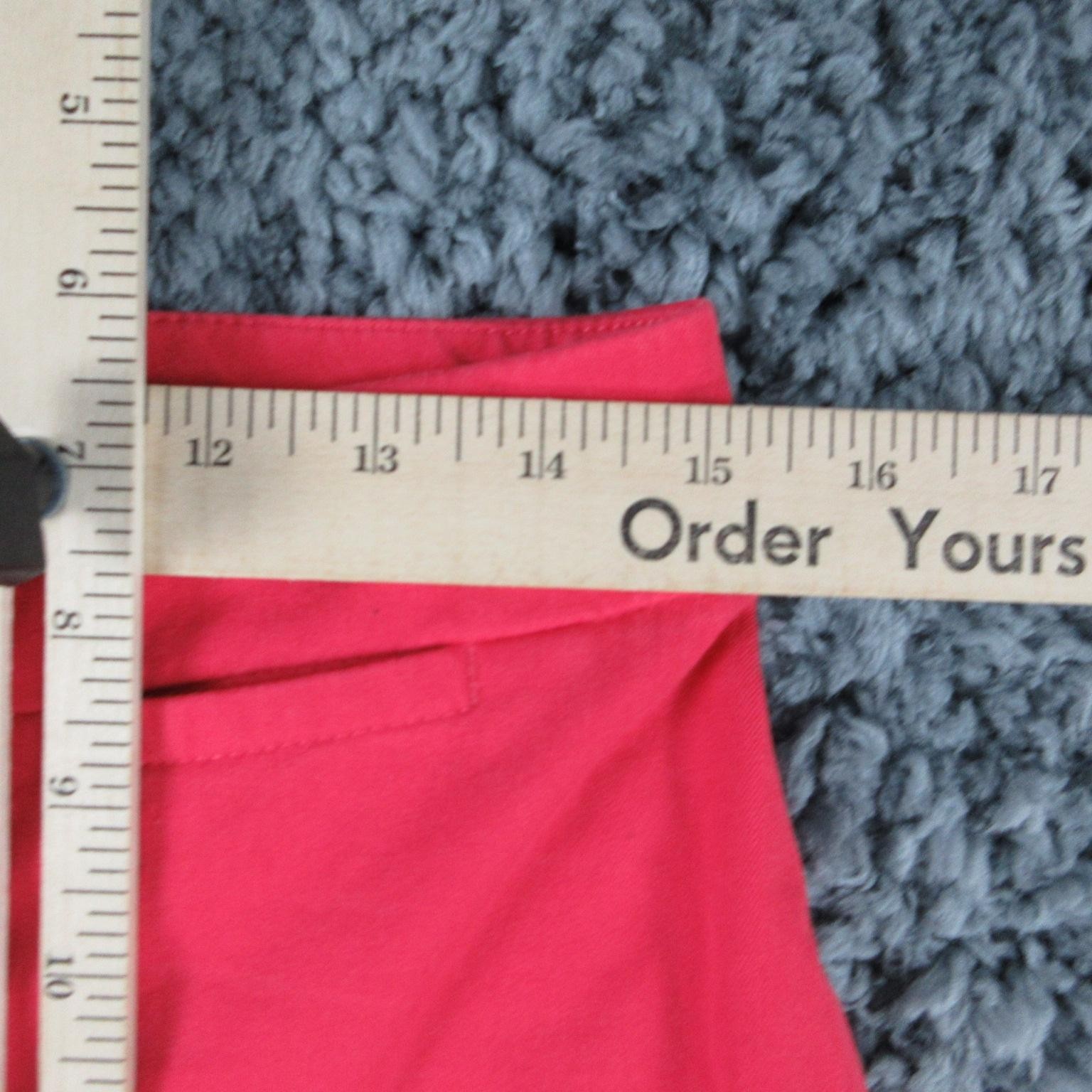 Talbots Pants Womens 6 Pink Capri Curvy Twill Flat Front Zip Button Hem 30×25.5*