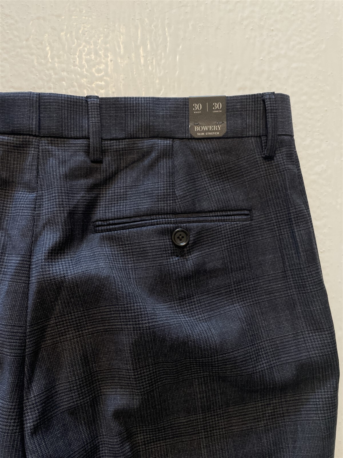 NWT J.CREW 30 x 30 Bowery Slim Four Season Wool Blend Gray Glen Plaid Pant AO720