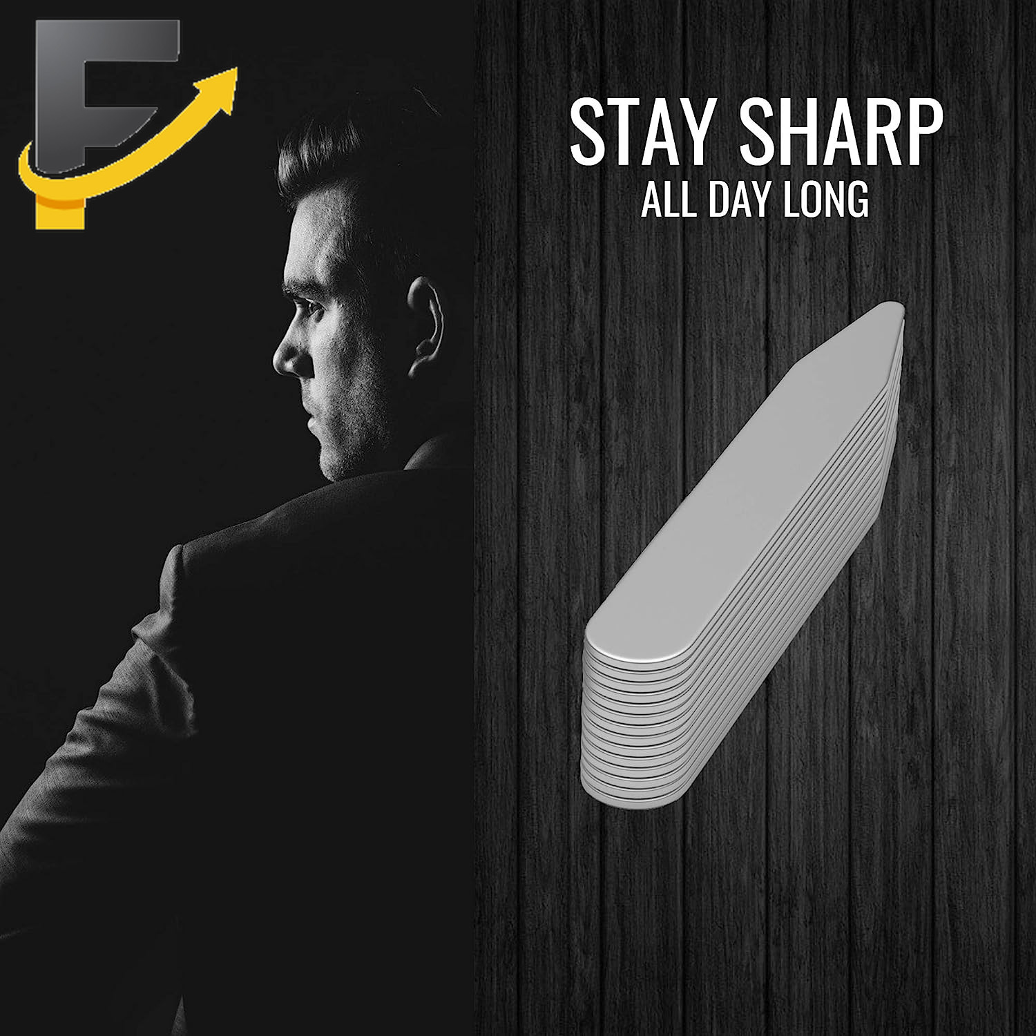 Metal Collar Stays for Men 40-Piece Set in 4 Sizes for Dress Shirts by