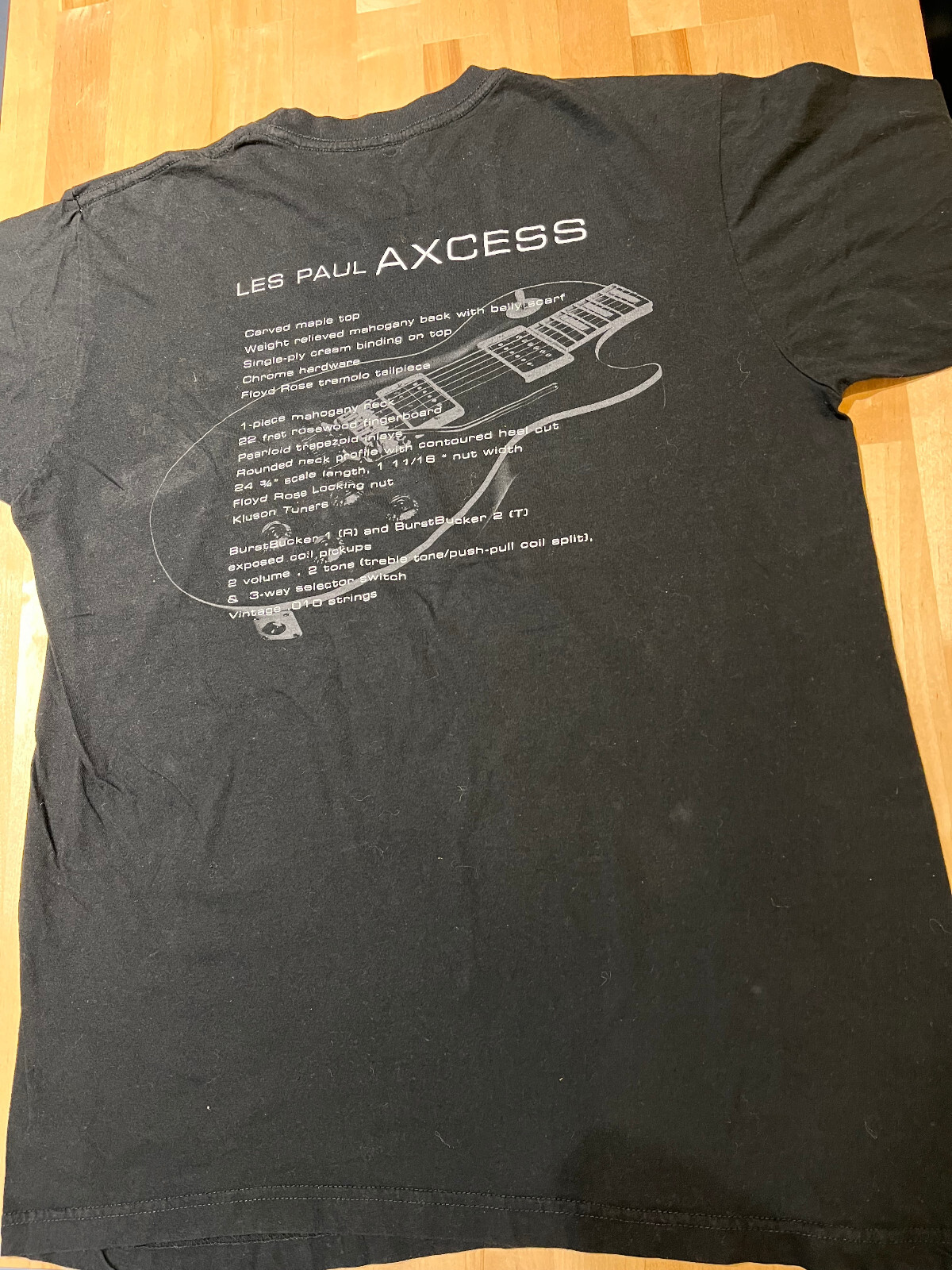 Les Paul Access Custom by Gibson Graphics BLACK Tshirt – Men’s Sz Large