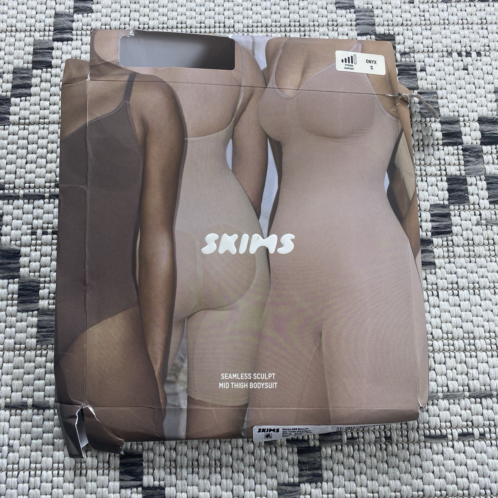 Skims Women’s Seamless Sculpt Mid-Thigh Bodysuit Black Sz:S Onyx NWT