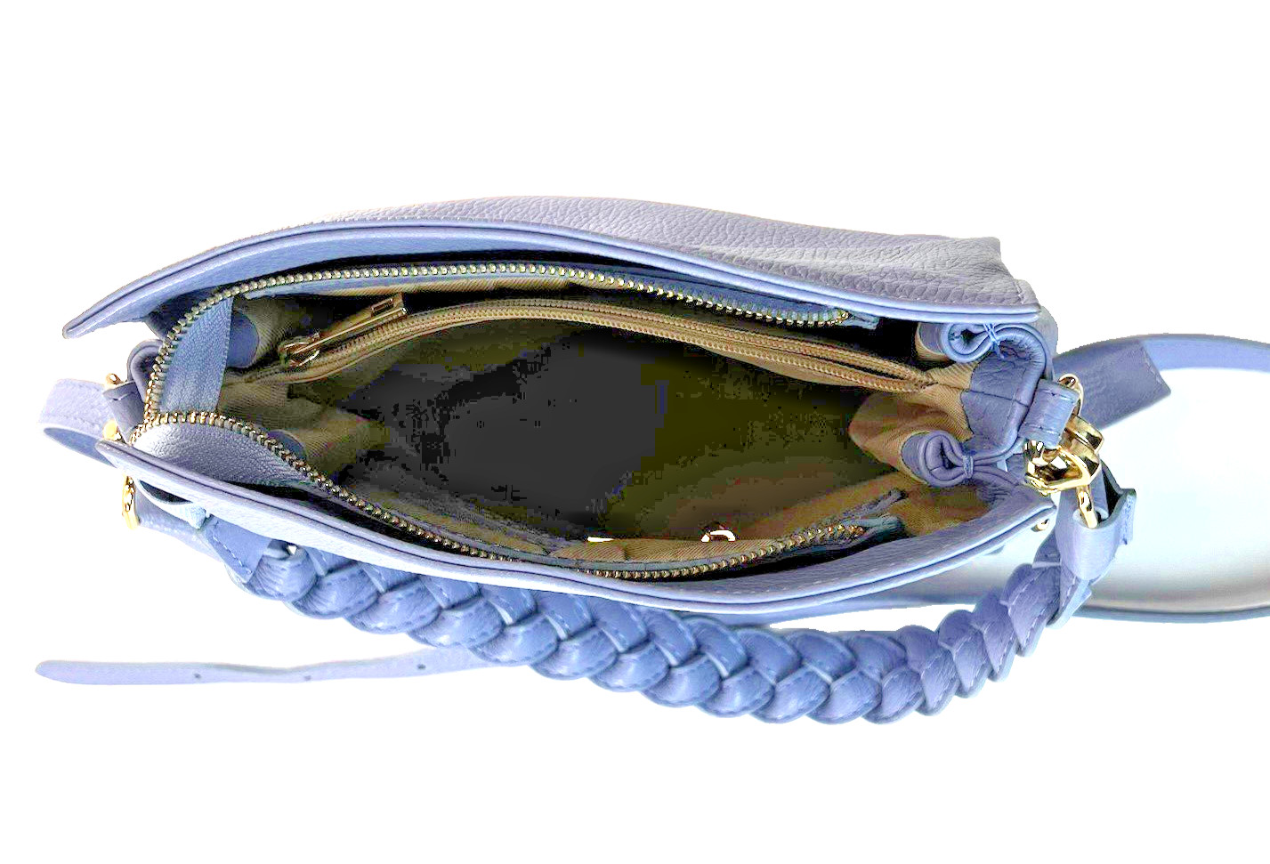 NEW! Italian Genuine Pebbled Leather Purse Combination Handbag/Crossover Design