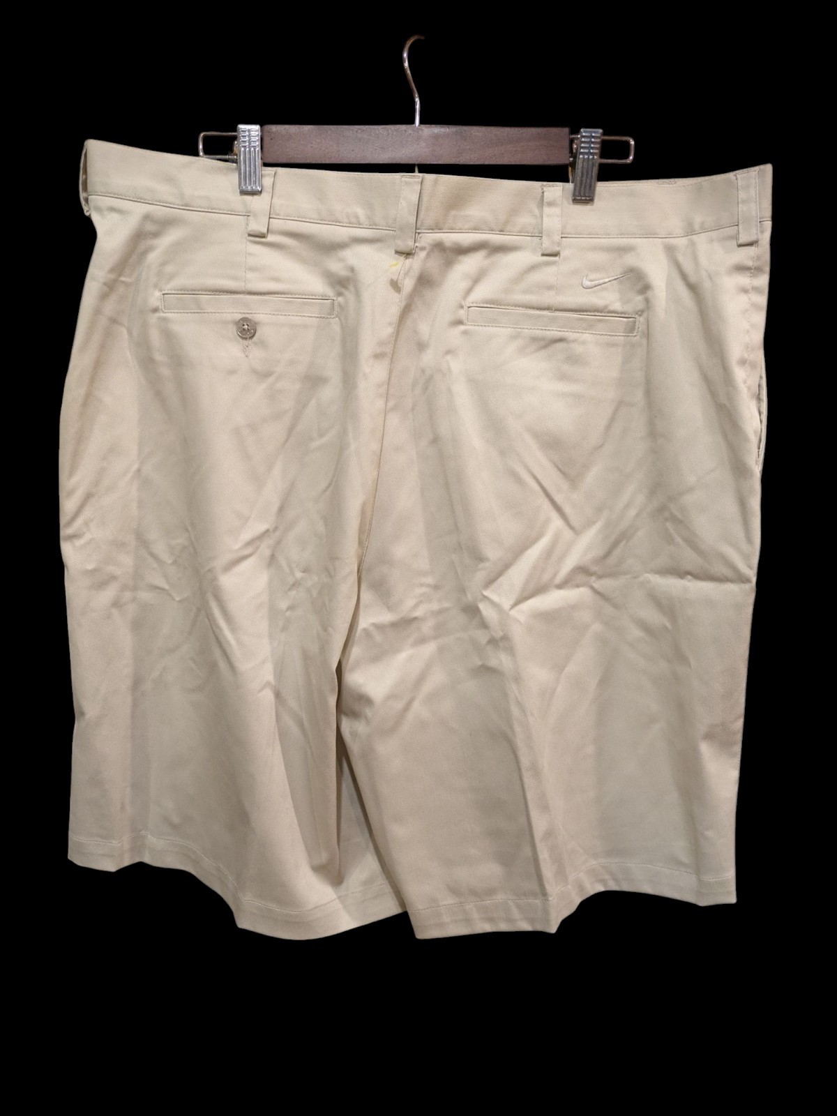 NIKE Khaki Chino Golf Shorts Size 42 Baggy 68% Cotton