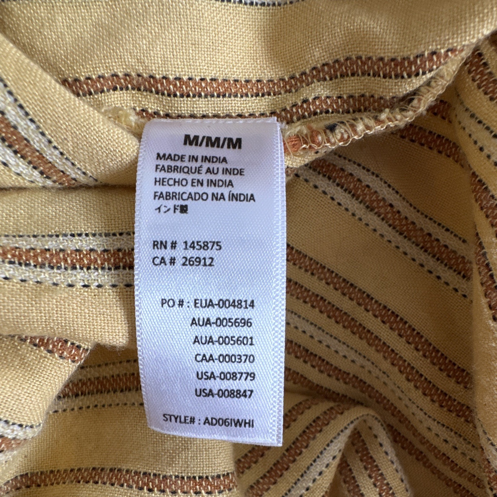 Amuse Society Yellow Striped Tie Back V-Neck Spaghetti Strap Midi Sundress Med