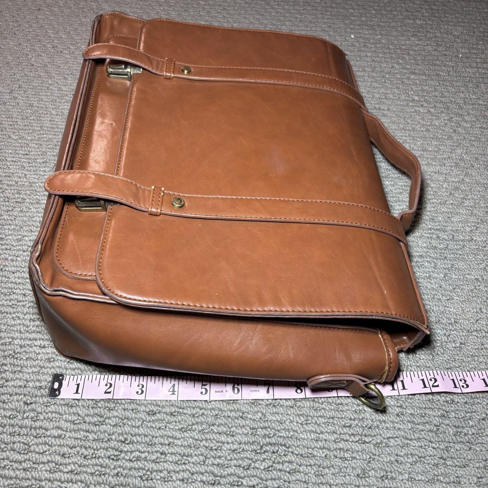 ECOSUSI Laptop Bag Vegan Leather Messenger Brown Briefcase Backpack 15.6