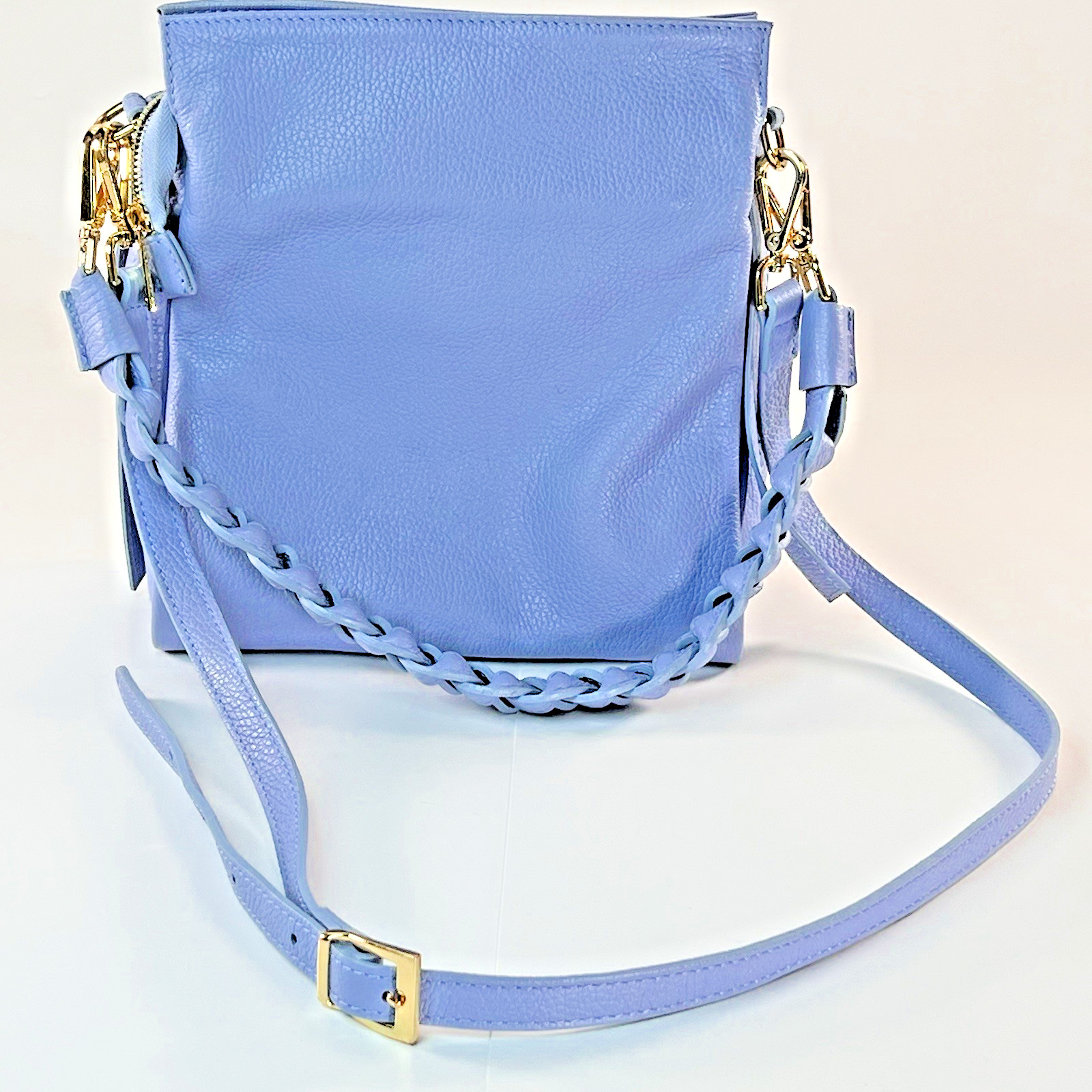NEW! Italian Genuine Pebbled Leather Purse Combination Handbag/Crossover Design