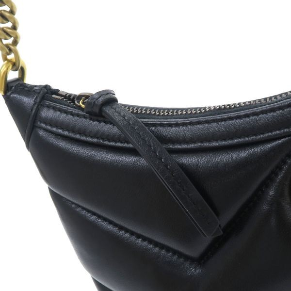 Gucci GG Marmont Chevron Quilted Black Calf Leather Small Shoulder Bag 777263
