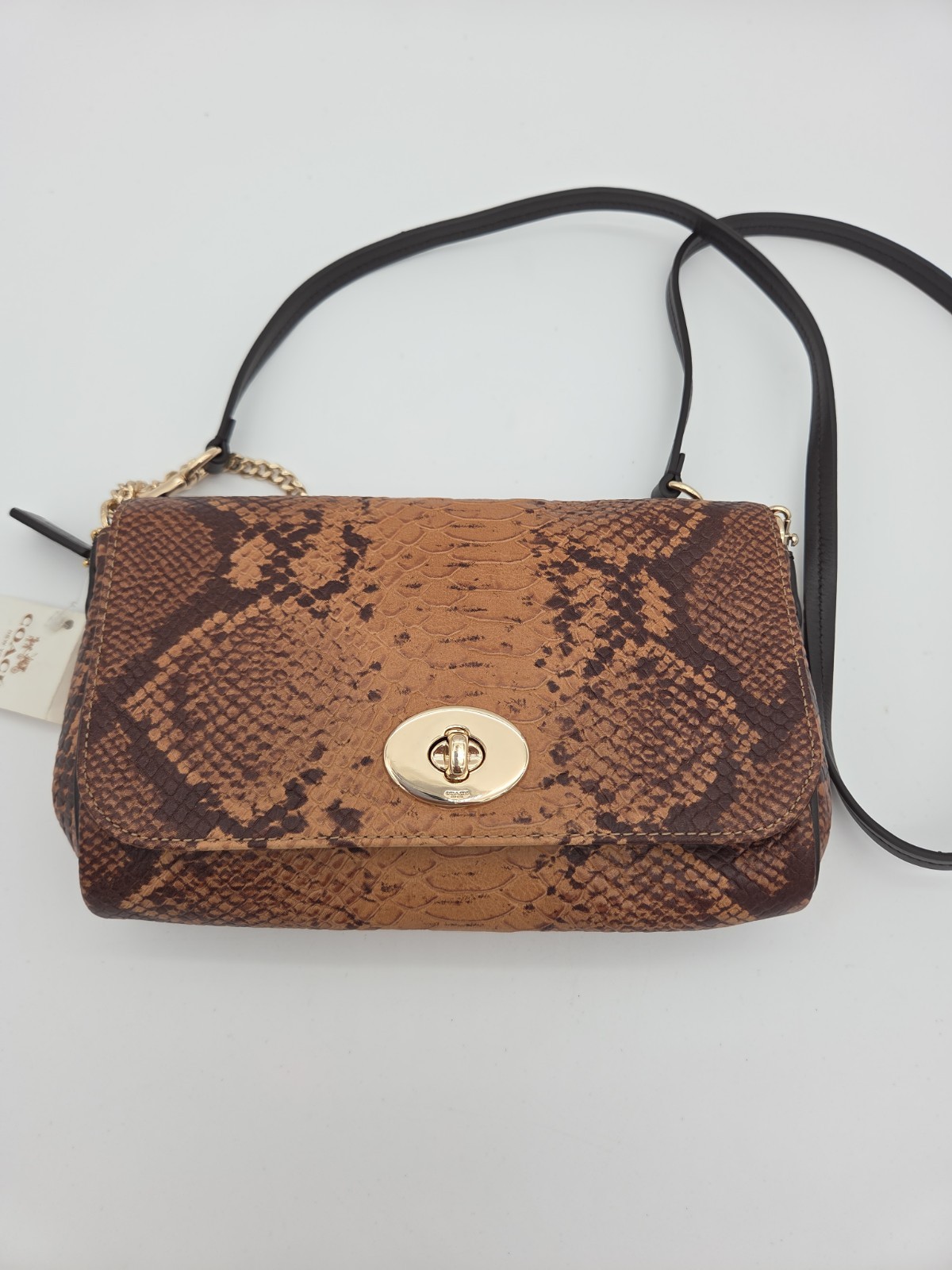 Coach Snake Mini Ruby Crossbody Handbag 35555 IM(Light Gold)/Natural Vtg 90s Y2K