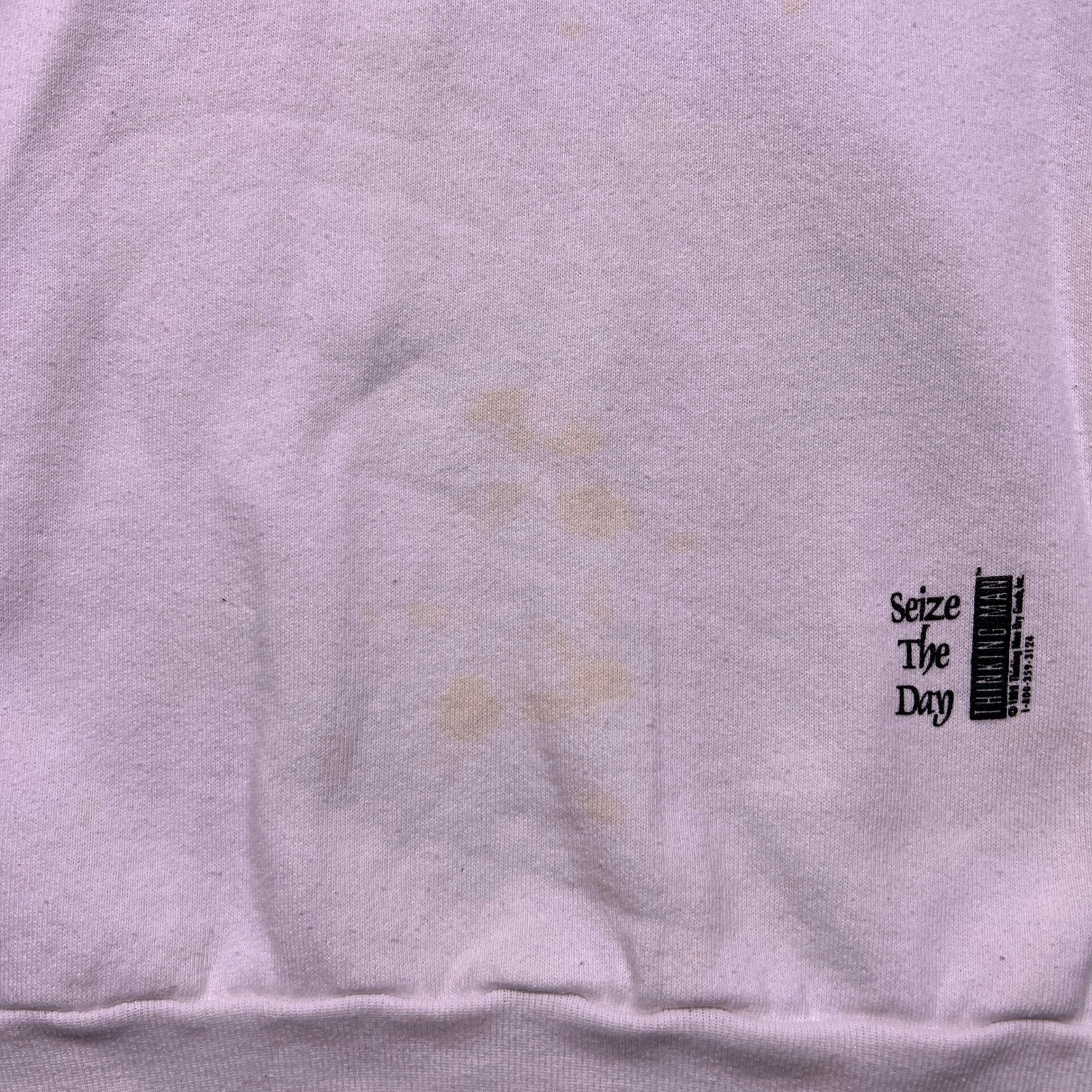 Vintage Carpe Diem Seize The Day Sweatshirt Mens Large White Raglan Crewneck