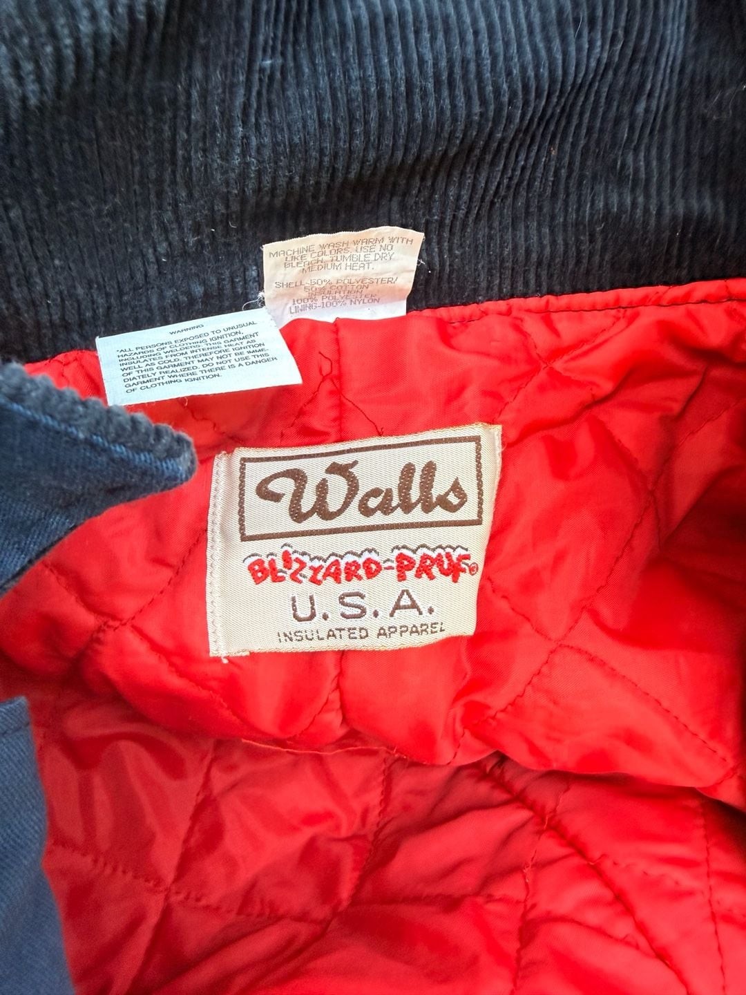 Vintage Walls Blizzard-Pruf Insulated Coveralls 2XL Tall Blue Quilted Lined