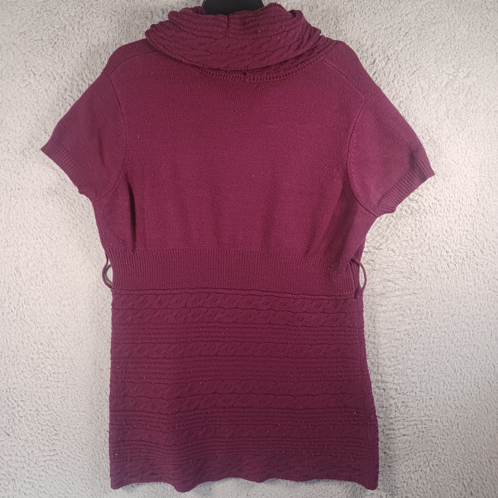Isela Womens Dark Raspberry Red Sweater Size XL Turtleneck Short Sleeve Knit