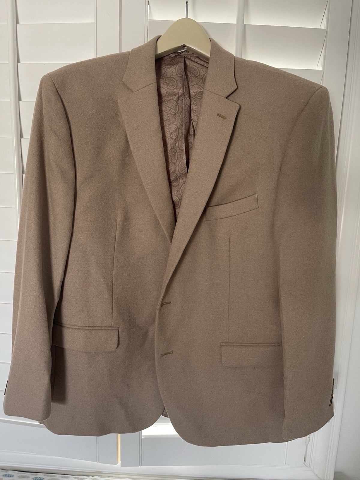 Ralph Lauren Black Label Blazer 46R Wool Silk Cashmere Beige Paisley Lining NWT