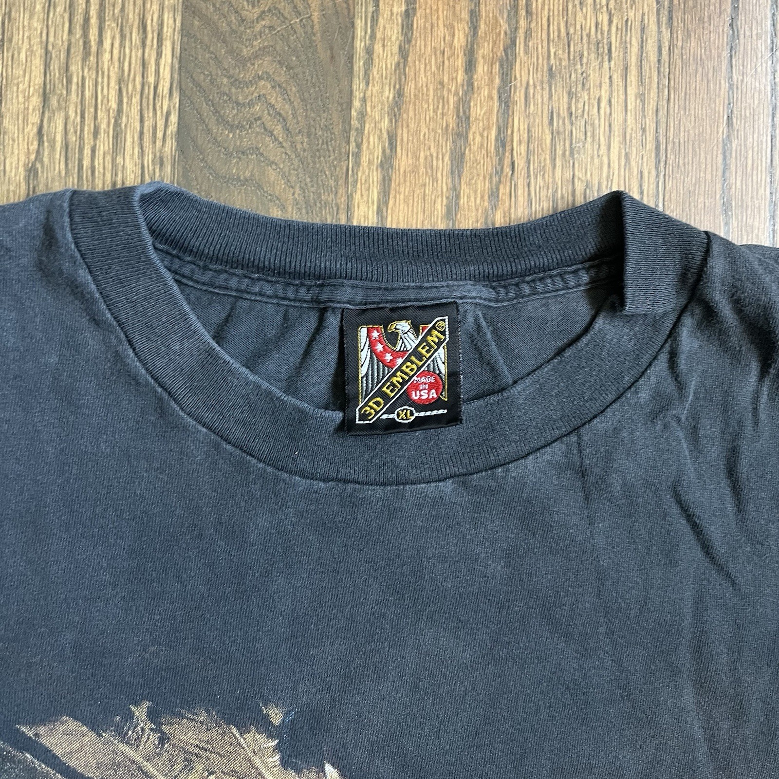 Vintage 90s 3d Emblem Wolf Eagle Native American Sz XL