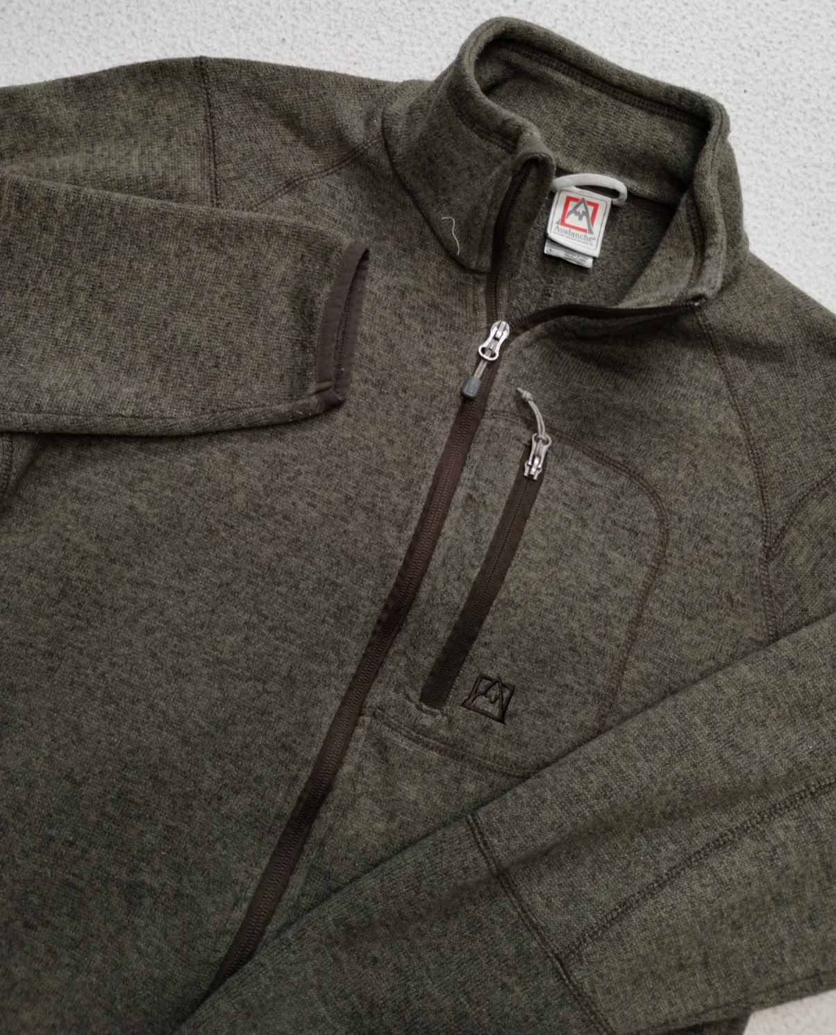 Avalanche Fullzip Jacket Mens Large Green Casual Outdoor Hike Warm