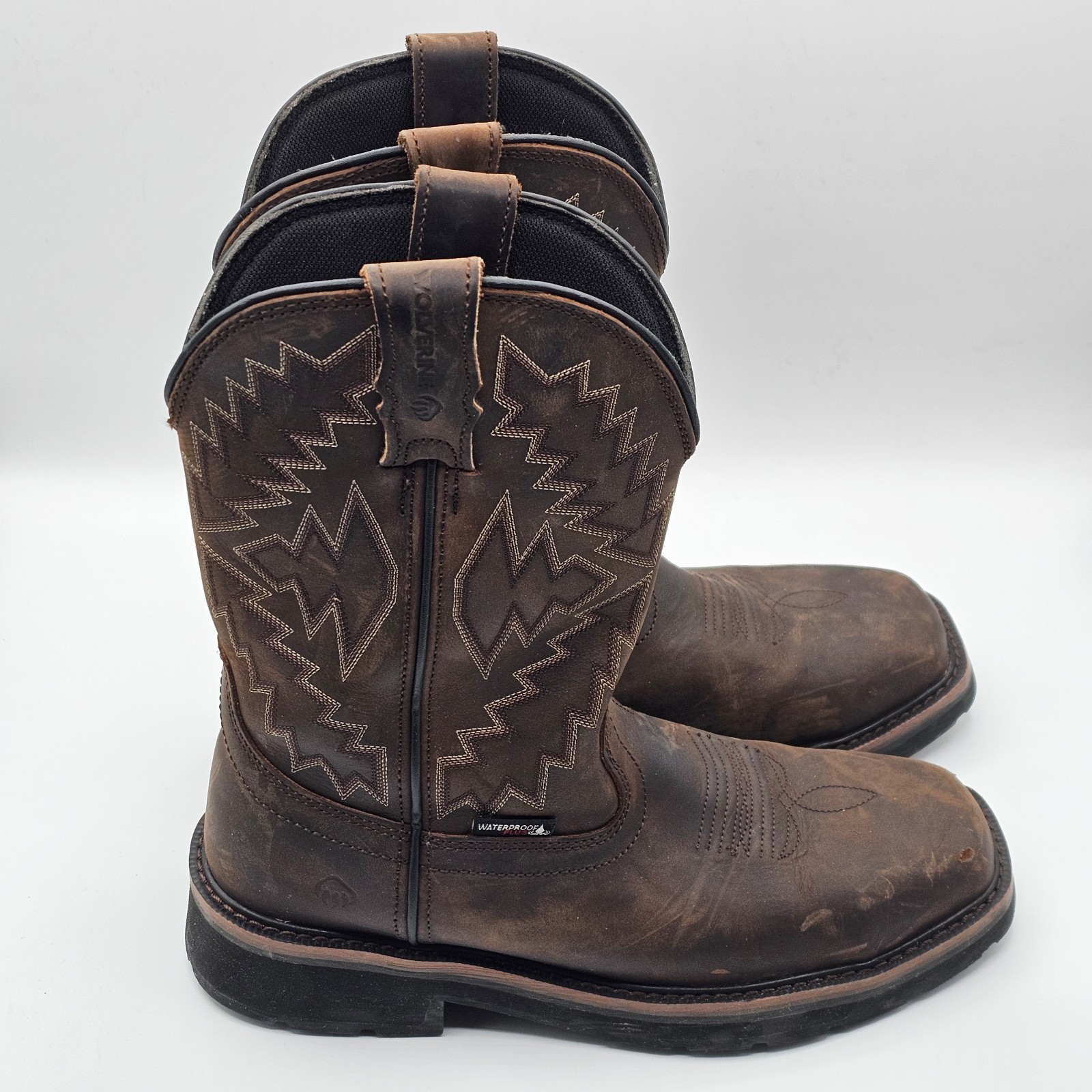 Wolverine Western Work Boots Men’s 8.5EW Brown Leather Safety Toe Cowboy