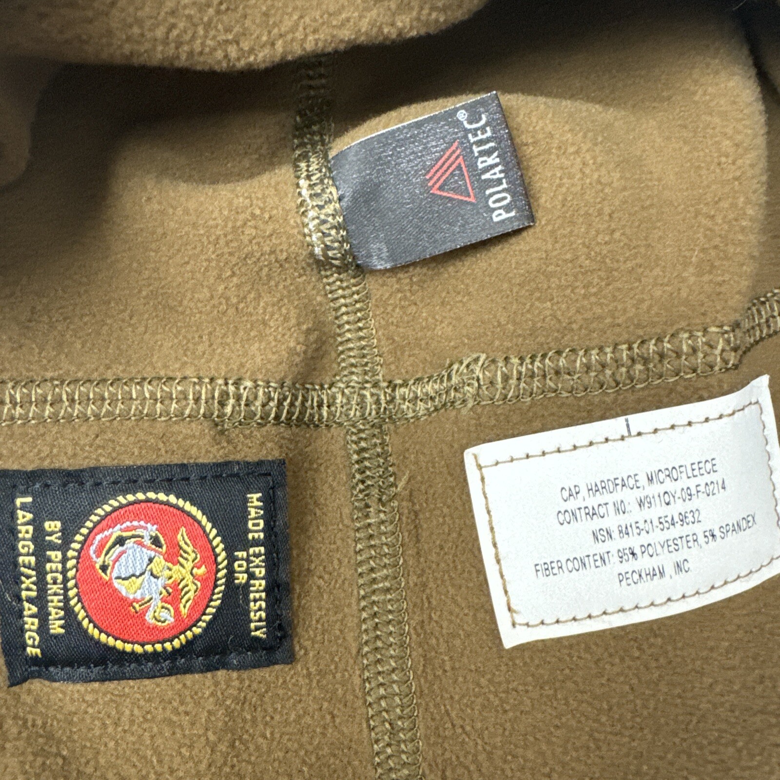 5 Pack Genuine Polartec USMC Coyote Brown Micro Fleece Cap Hat L/XL Beanie